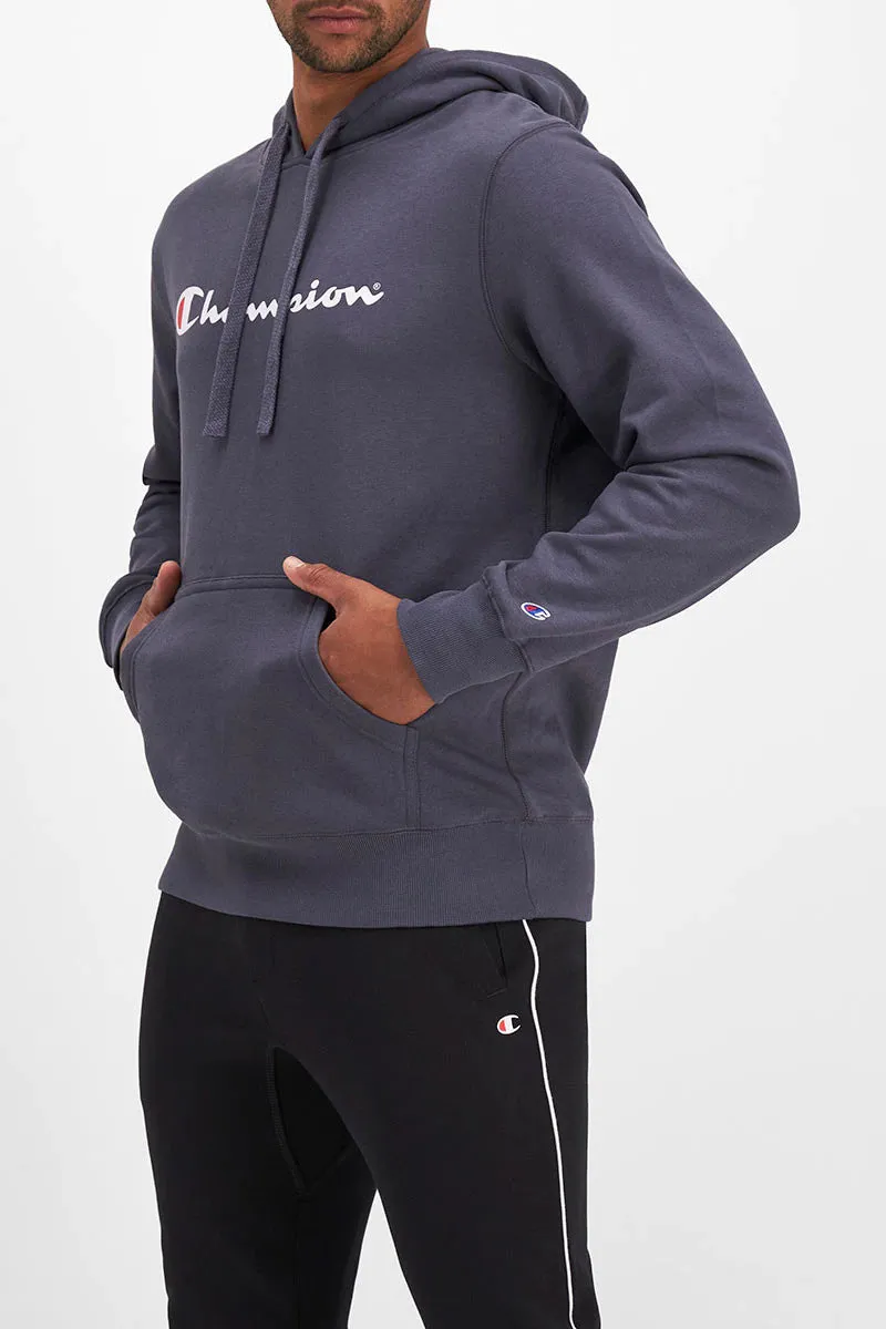 Champion Mens Script Hoodie - Blue