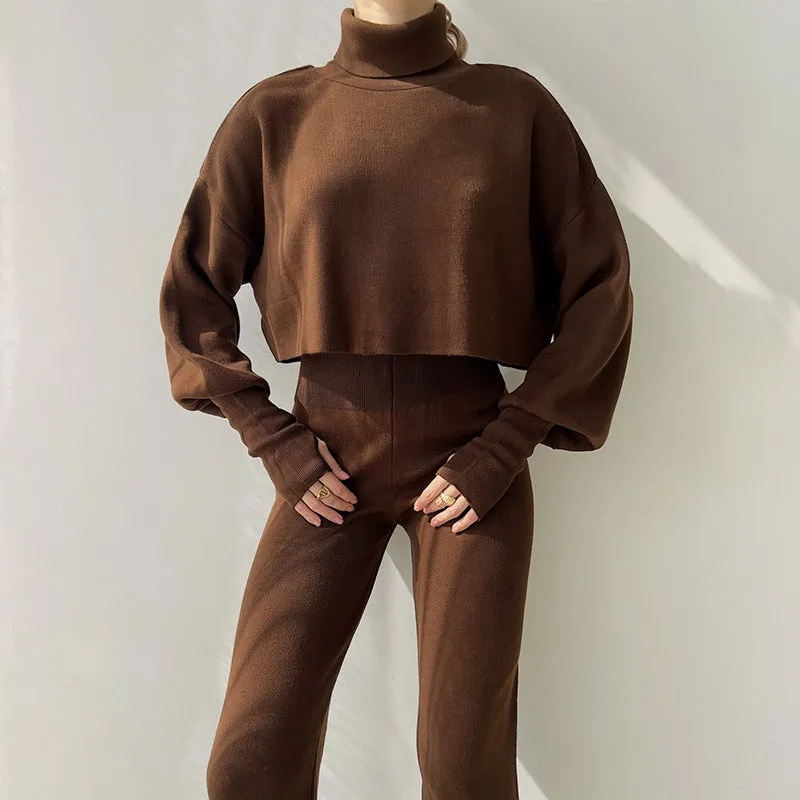 Chloé Knit Turtleneck Crop and Pants Set