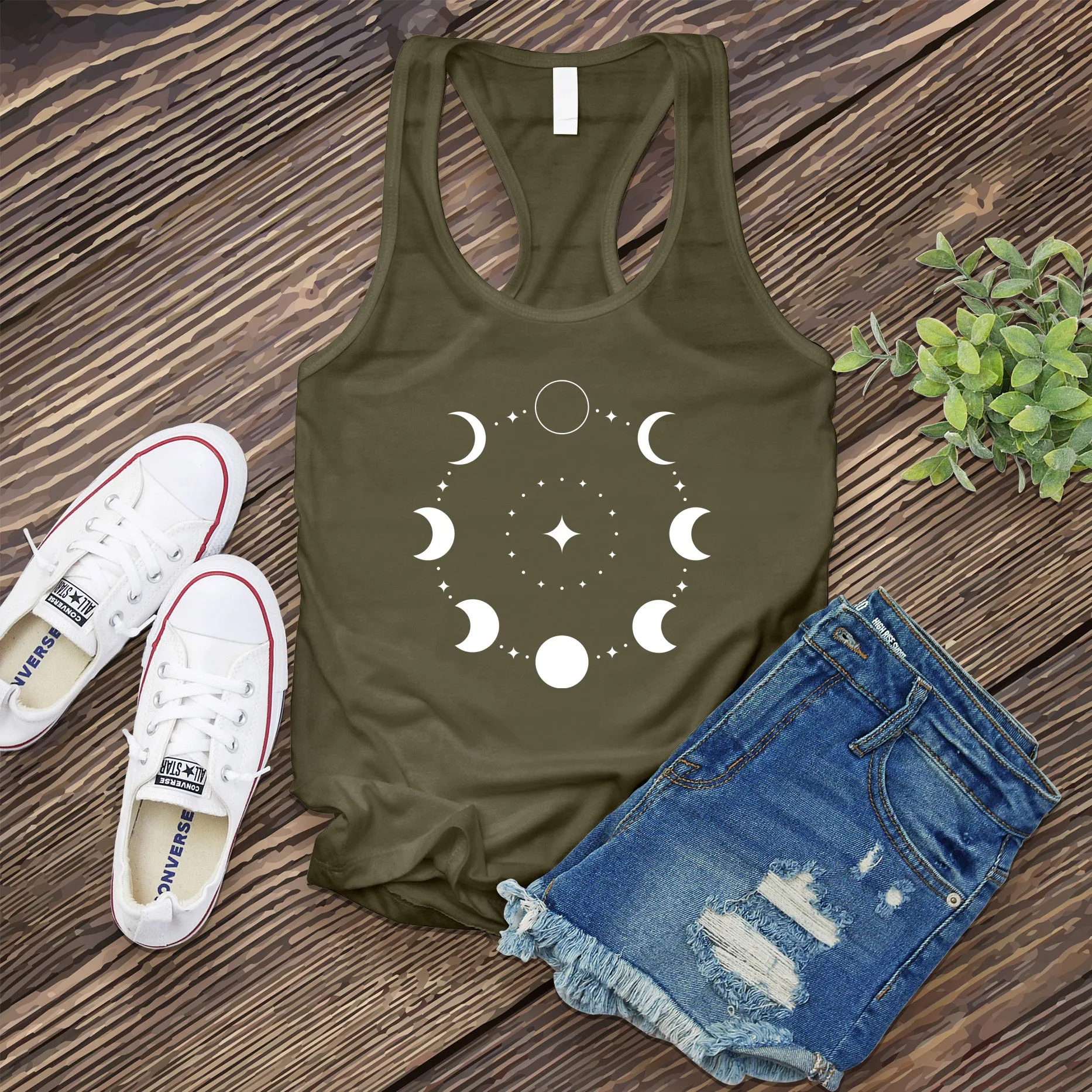 Circular Moon Phase Women's Tank Top