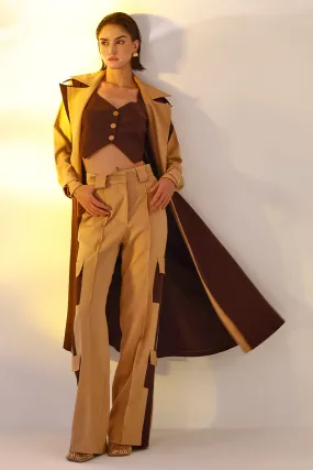 Color block trench set