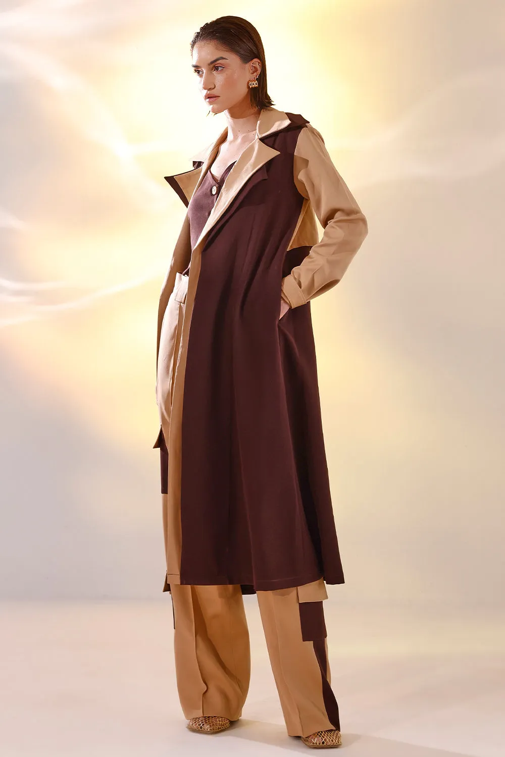 Color block trench set