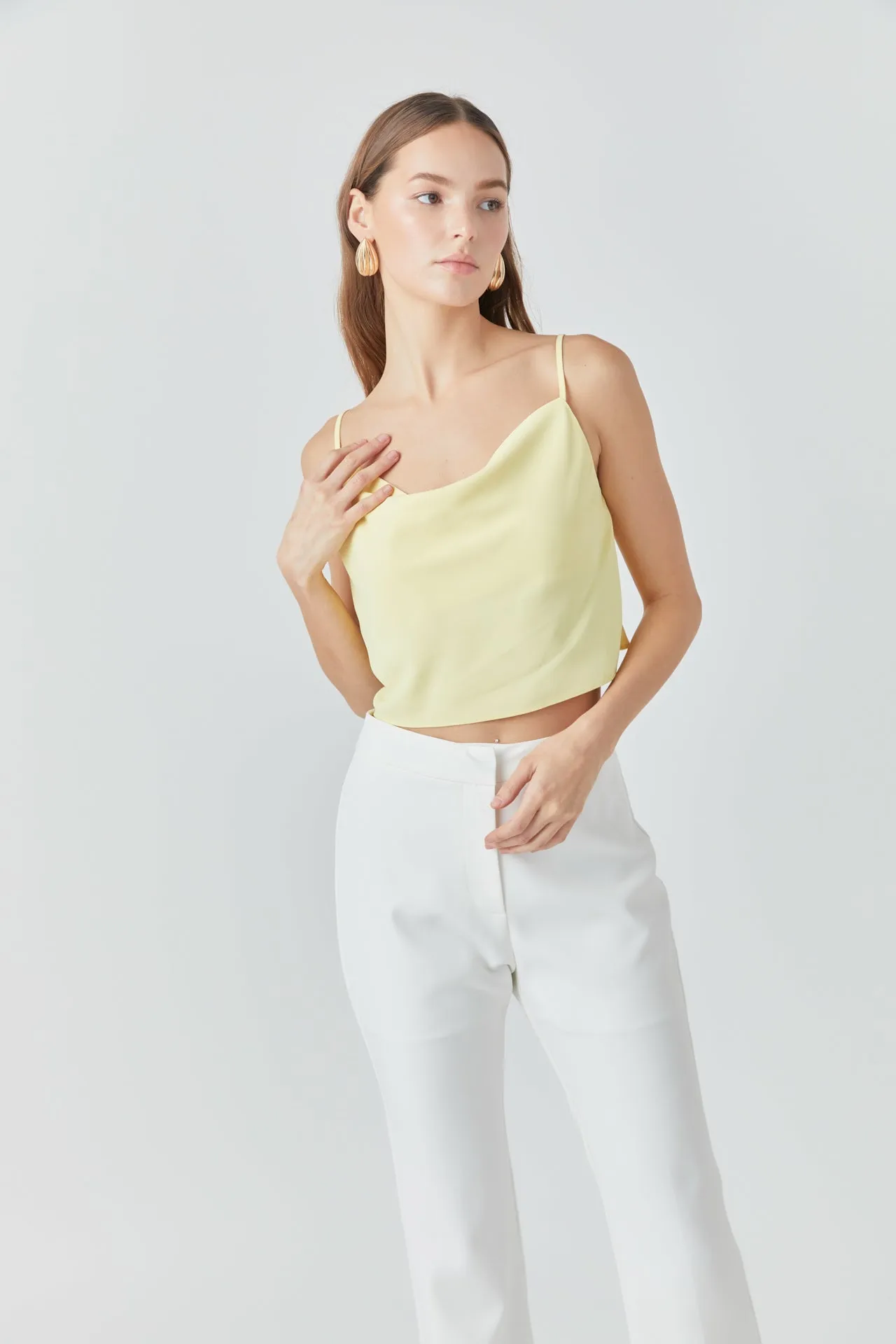 Cowl Neck Cropped Cami