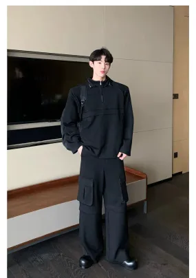 Cui Wide Shoulder Boxy Jacket & Cargo Pants Set