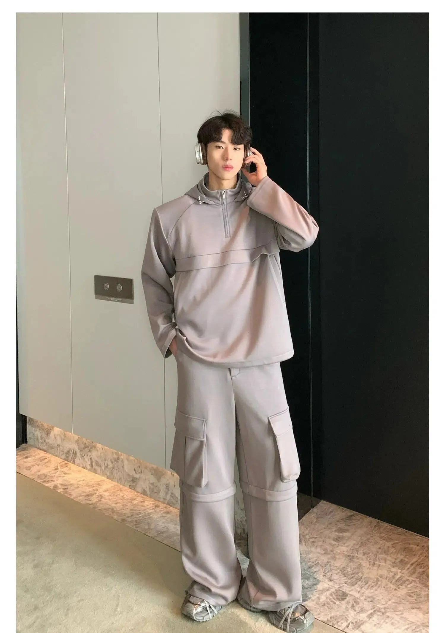 Cui Wide Shoulder Boxy Jacket & Cargo Pants Set