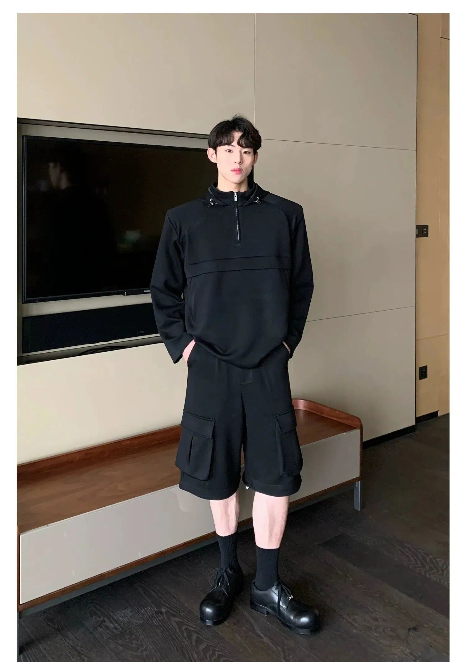 Cui Wide Shoulder Boxy Jacket & Cargo Pants Set