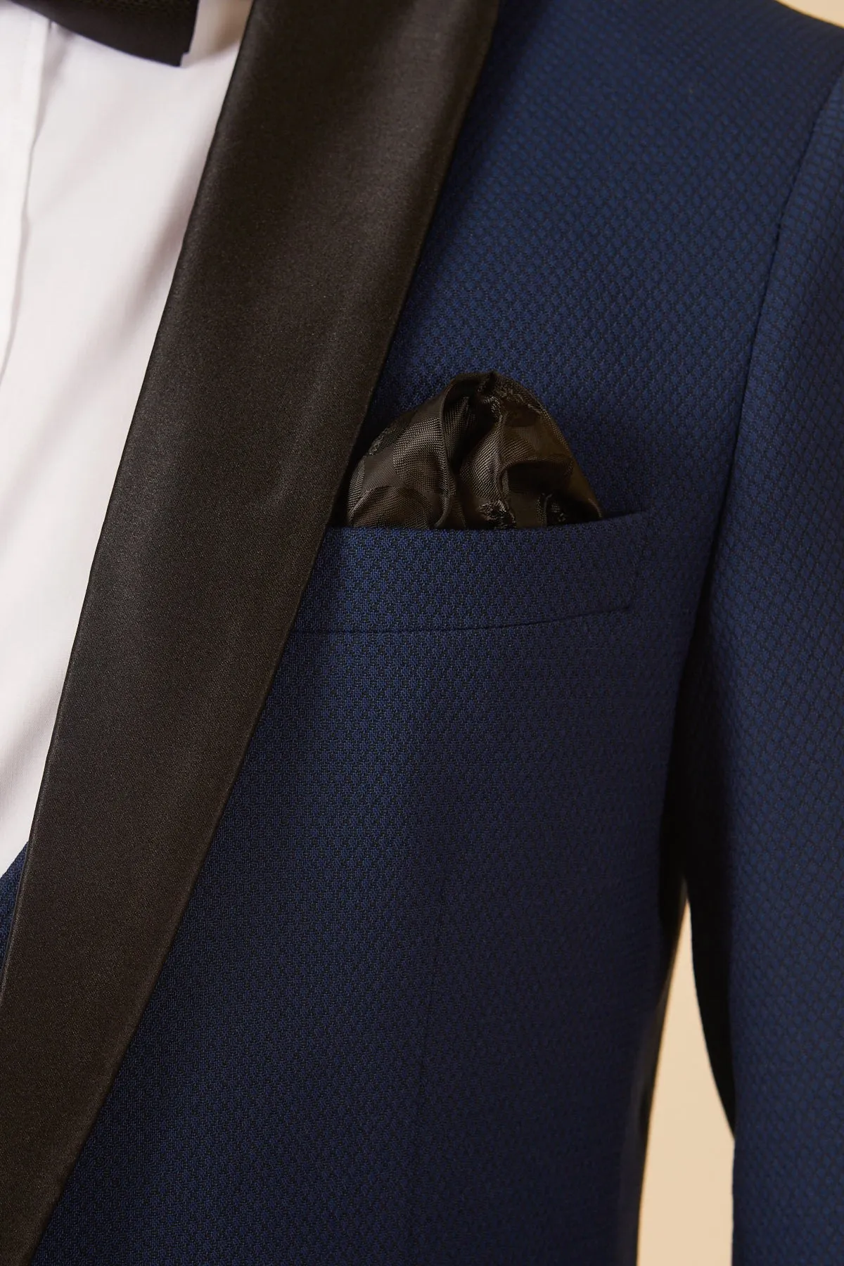 DALTON - Royal Blue Tux Lapel Diamond Blazer