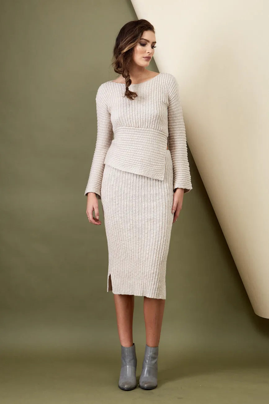 Daydream Knit Skirt Oatmeal