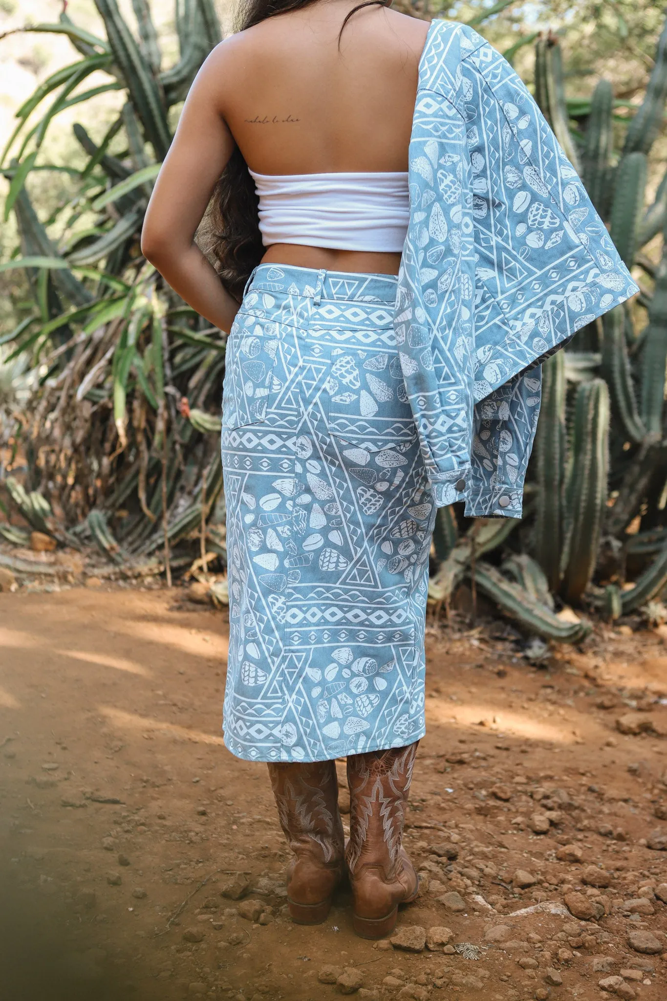 Denim Cargo Skirt | Jingle Shells Denim Sky Blue