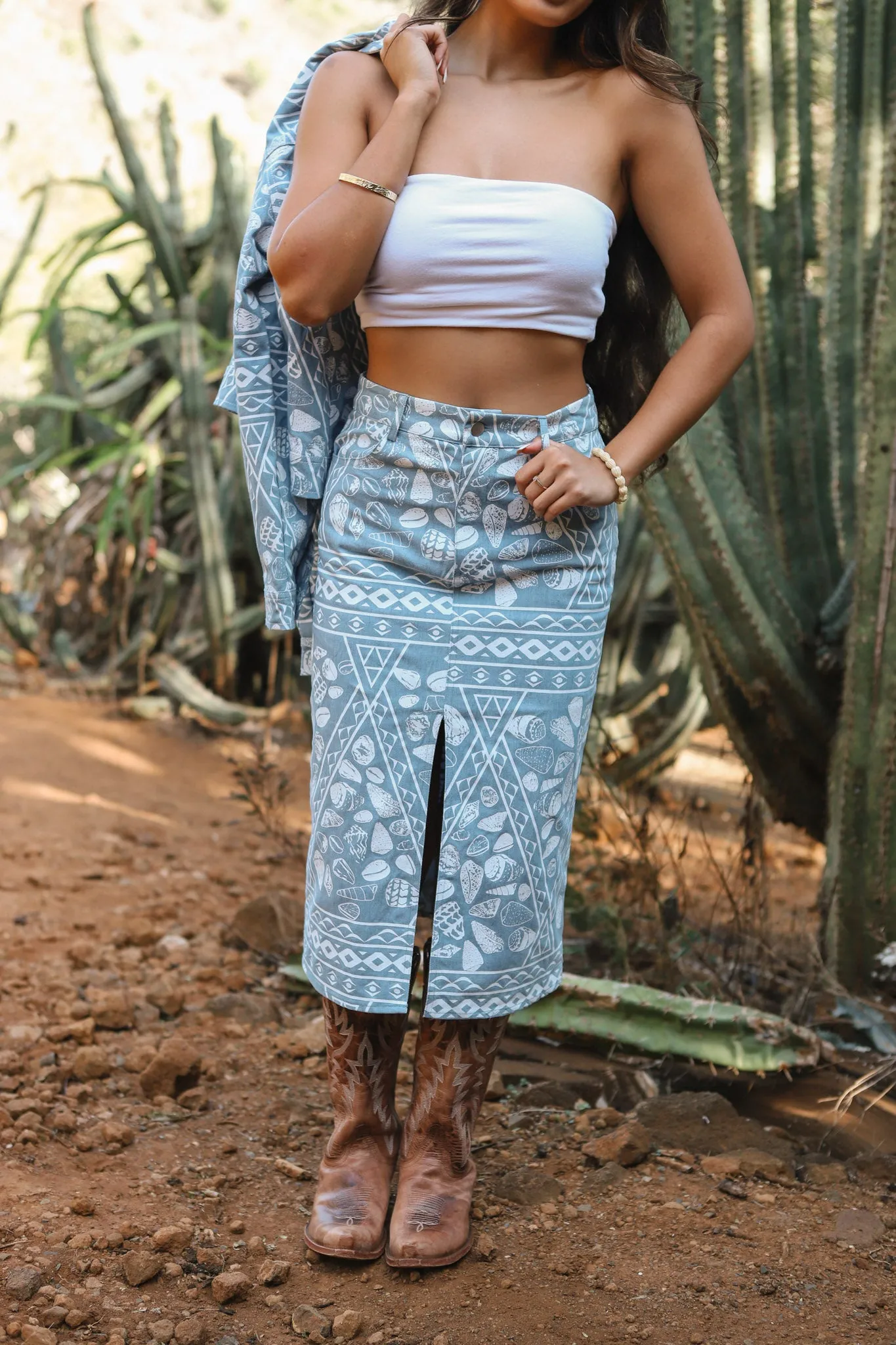 Denim Cargo Skirt | Jingle Shells Denim Sky Blue