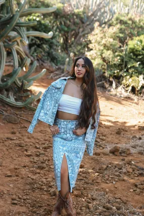 Denim Cargo Skirt | Jingle Shells Denim Sky Blue