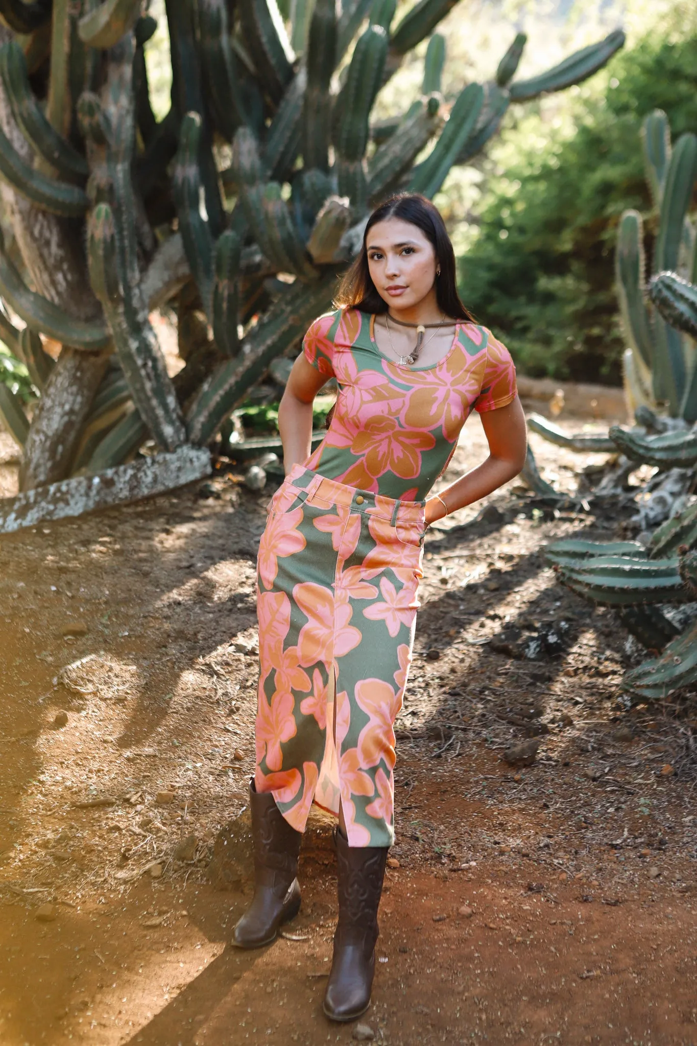 Denim Cargo Skirt | Pua Melia Guava