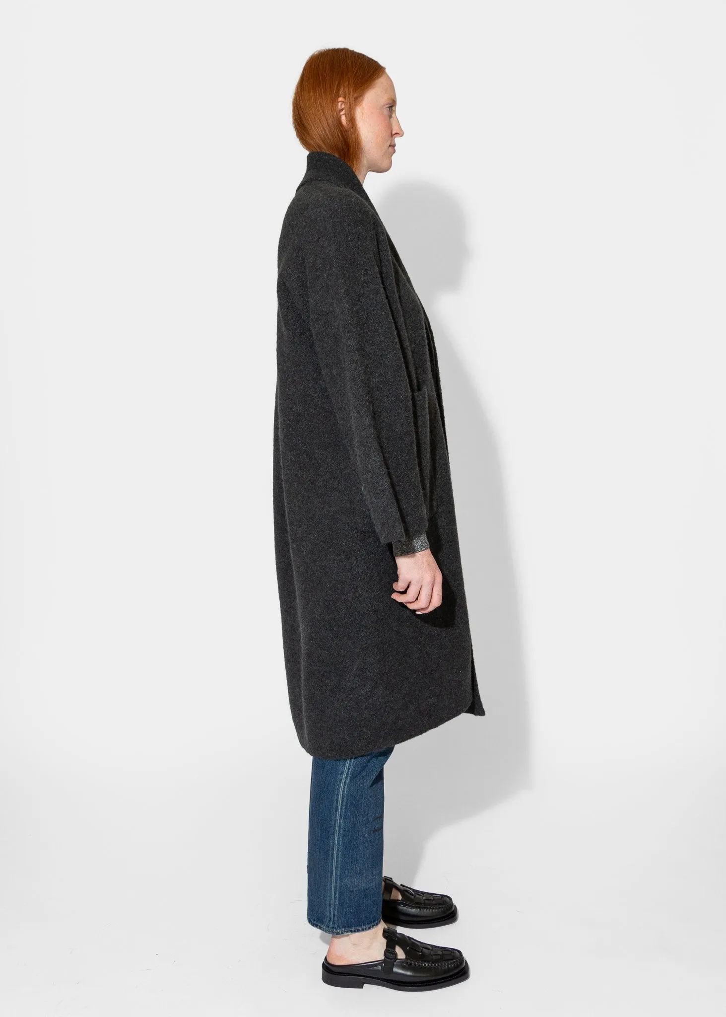 Double Face Long Coat in Ink