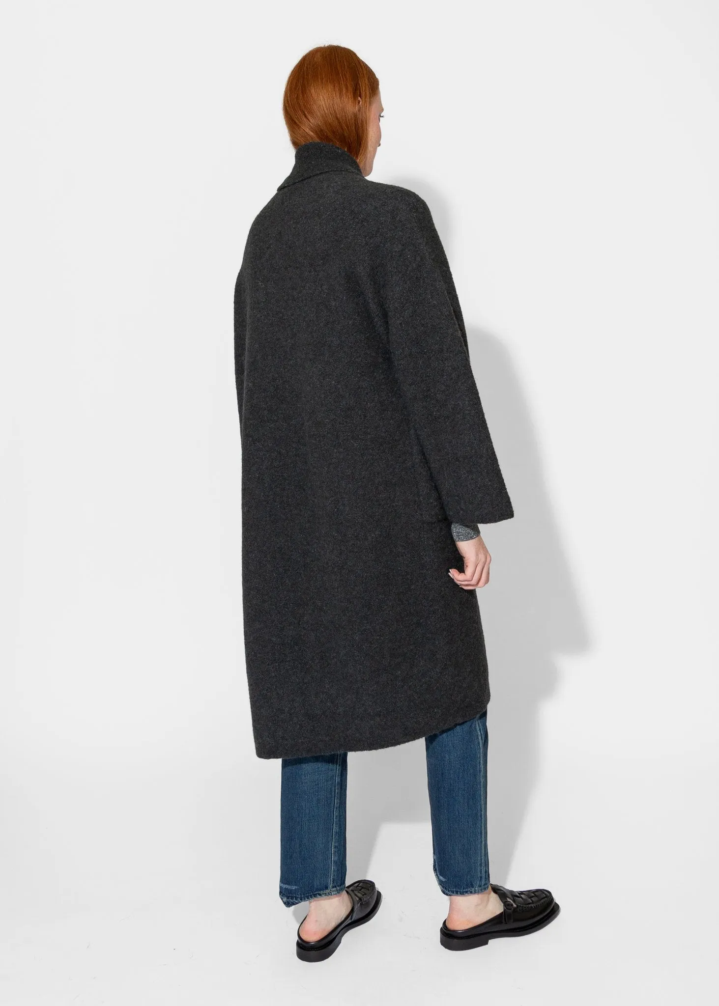 Double Face Long Coat in Ink