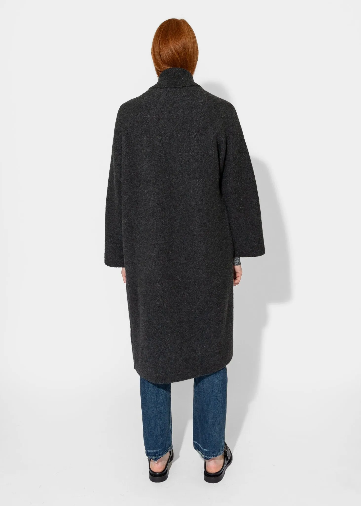 Double Face Long Coat in Ink