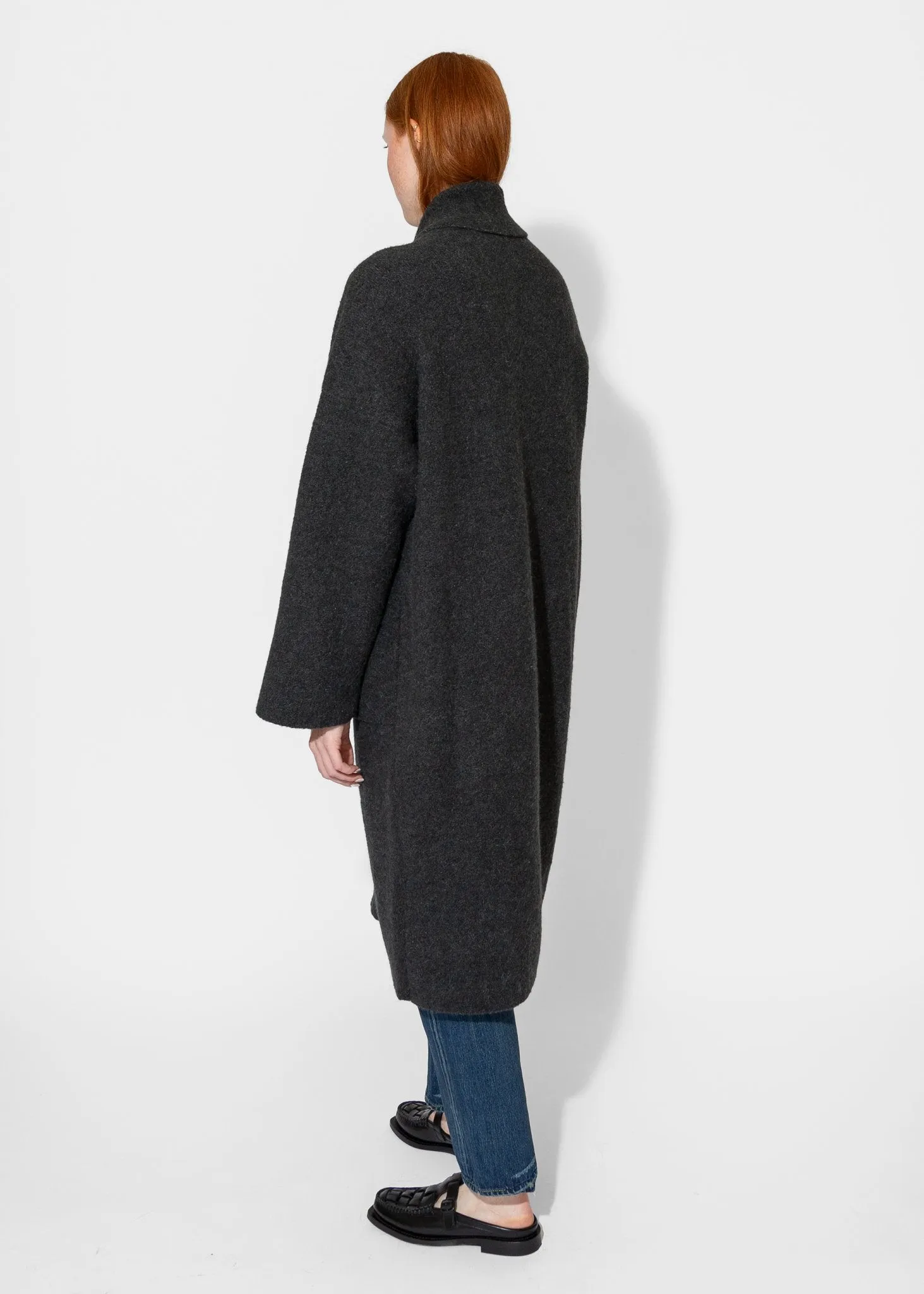 Double Face Long Coat in Ink