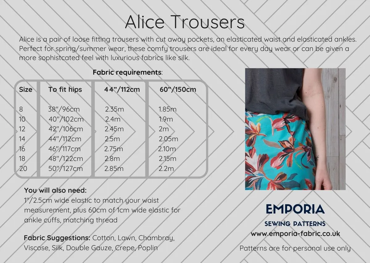 Emporia Patterns  - Alice Trousers