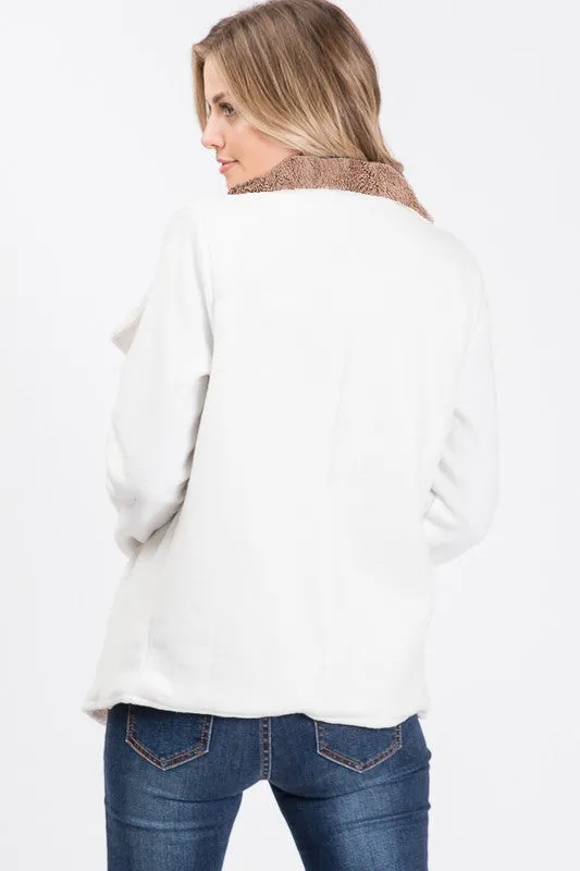 Faux fur lined jacket in sizes S-XL