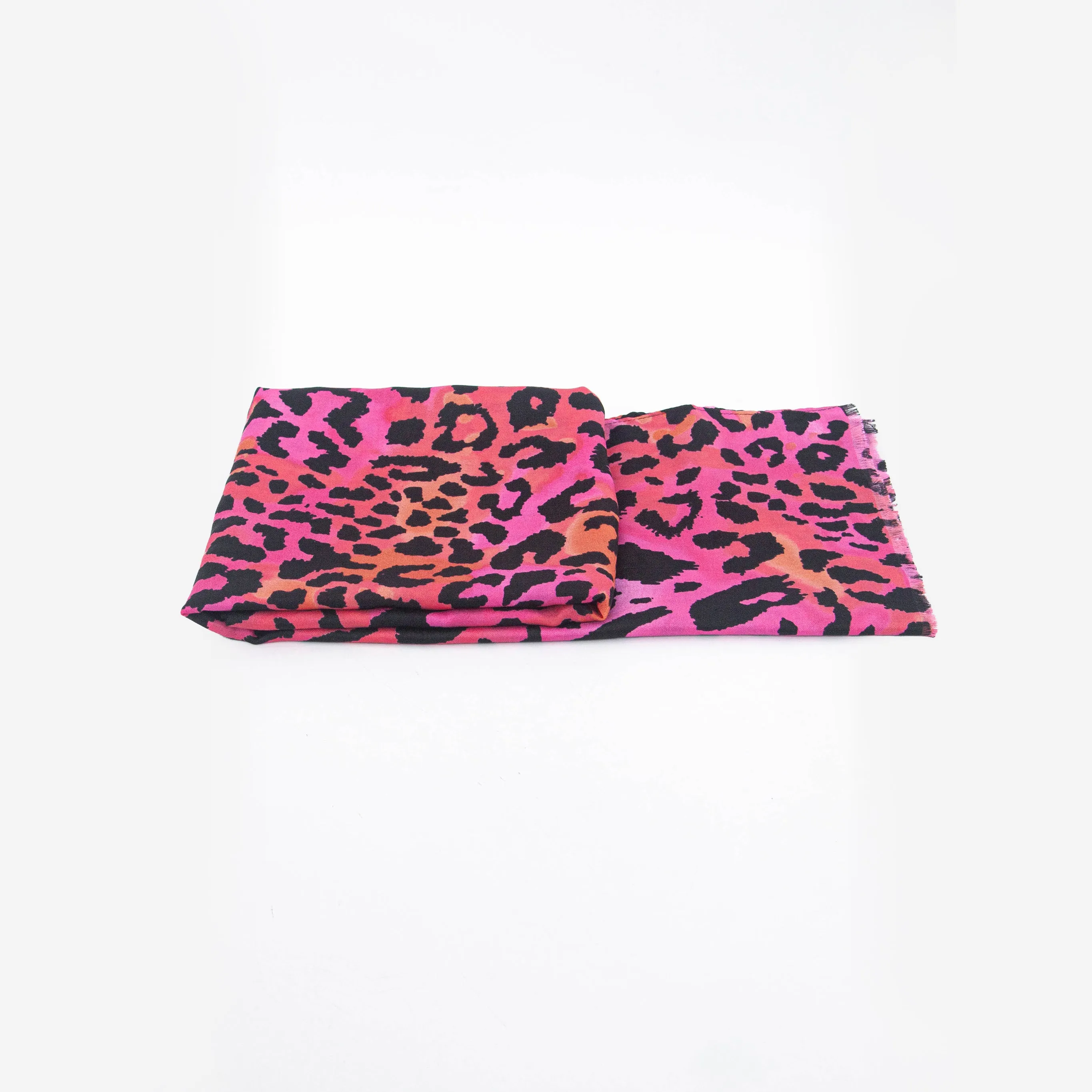 Felix Lightweight Scarf - Fuchsia/Orange, Leopard