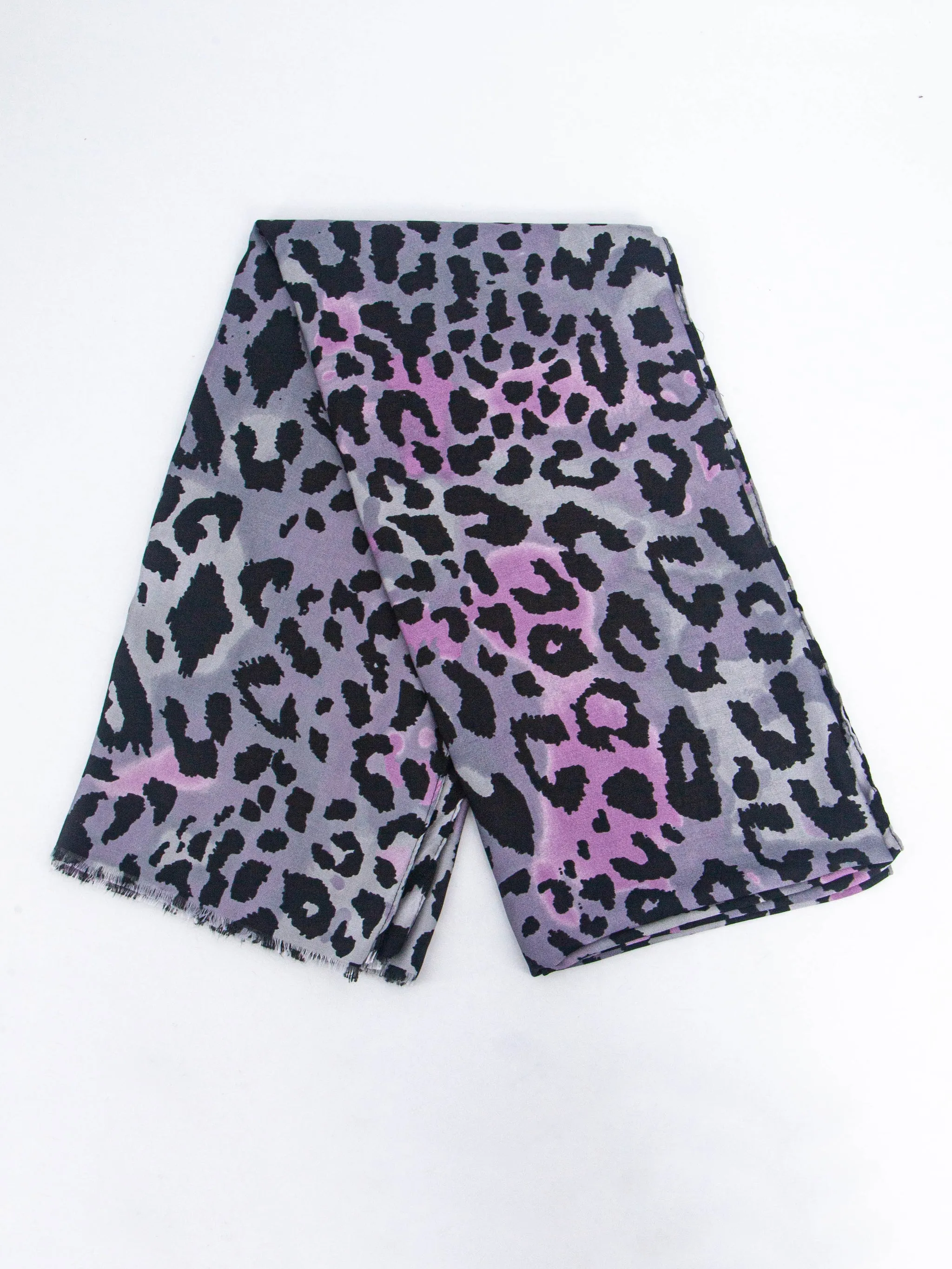 Felix Lightweight Scarf - Grey/Pink, Leopard