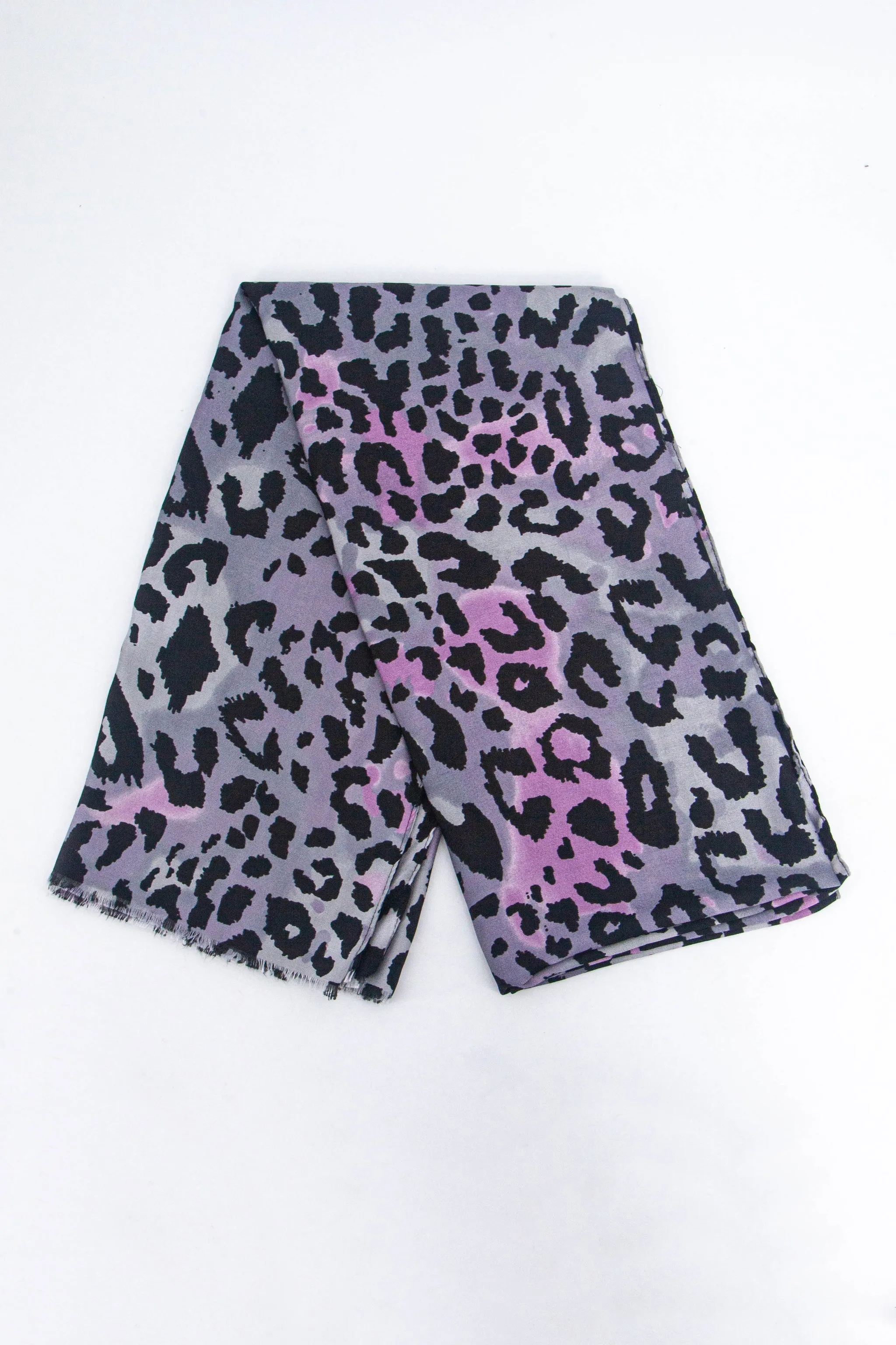 Felix Lightweight Scarf - Grey/Pink, Leopard
