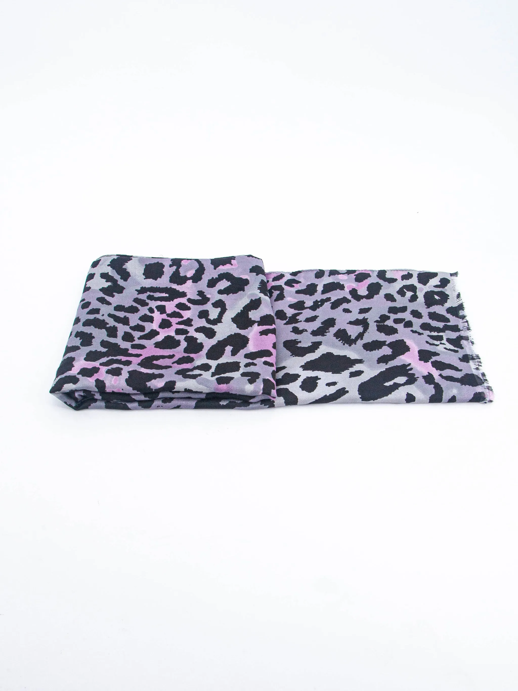 Felix Lightweight Scarf - Grey/Pink, Leopard
