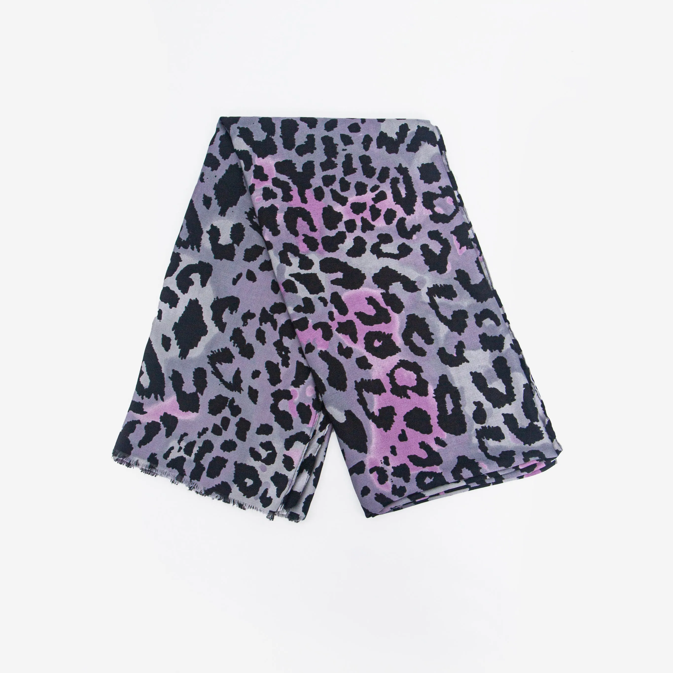 Felix Lightweight Scarf - Grey/Pink, Leopard