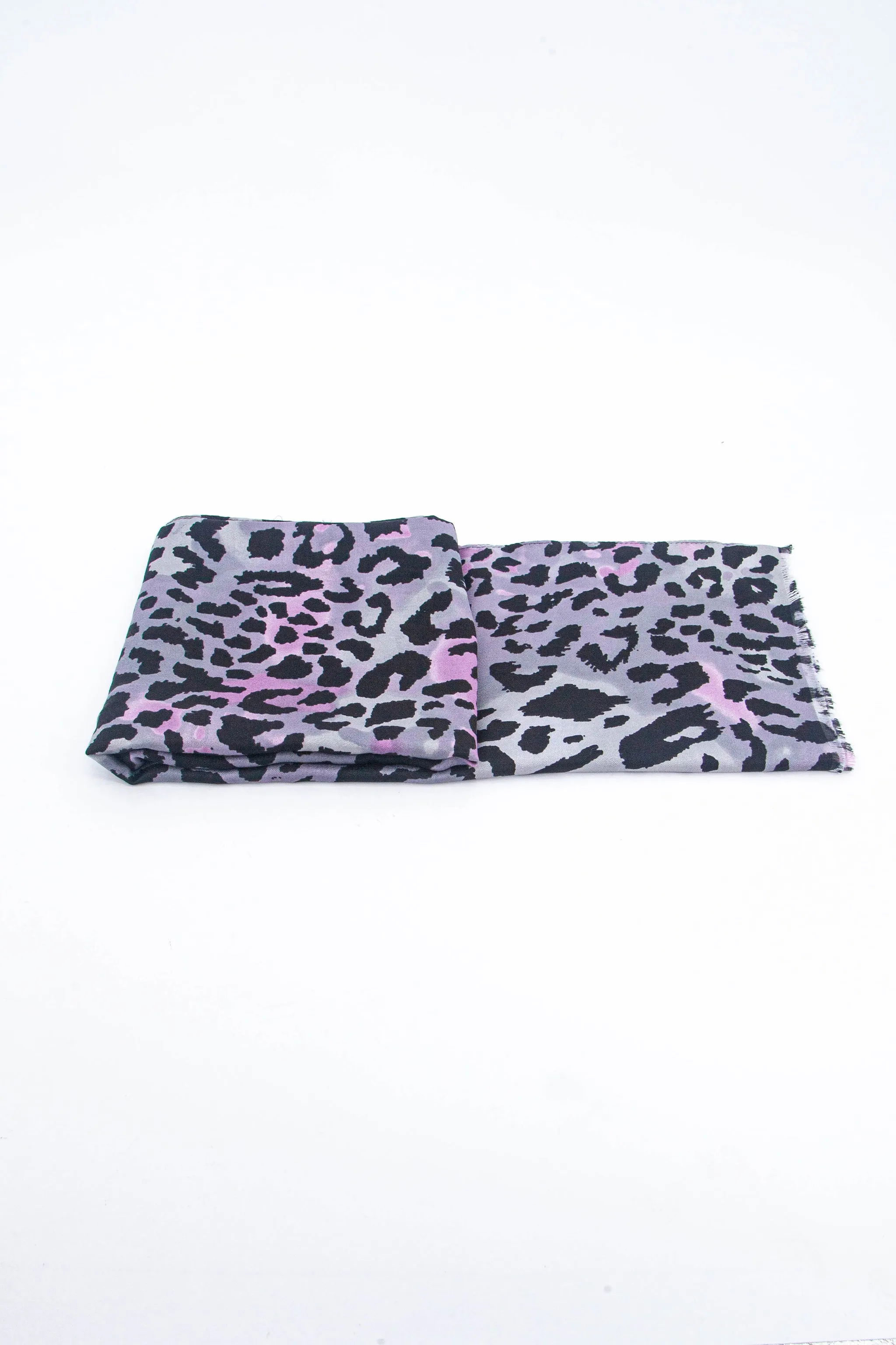 Felix Lightweight Scarf - Grey/Pink, Leopard