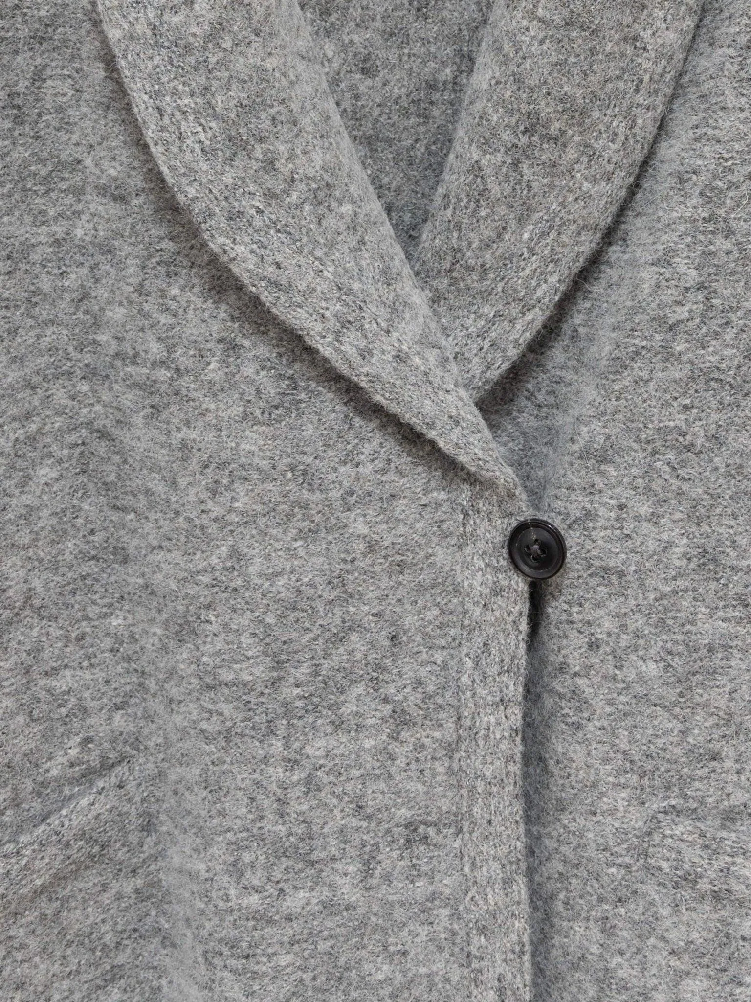 Felt Wool Knit Shawl Collar Coat - Gray