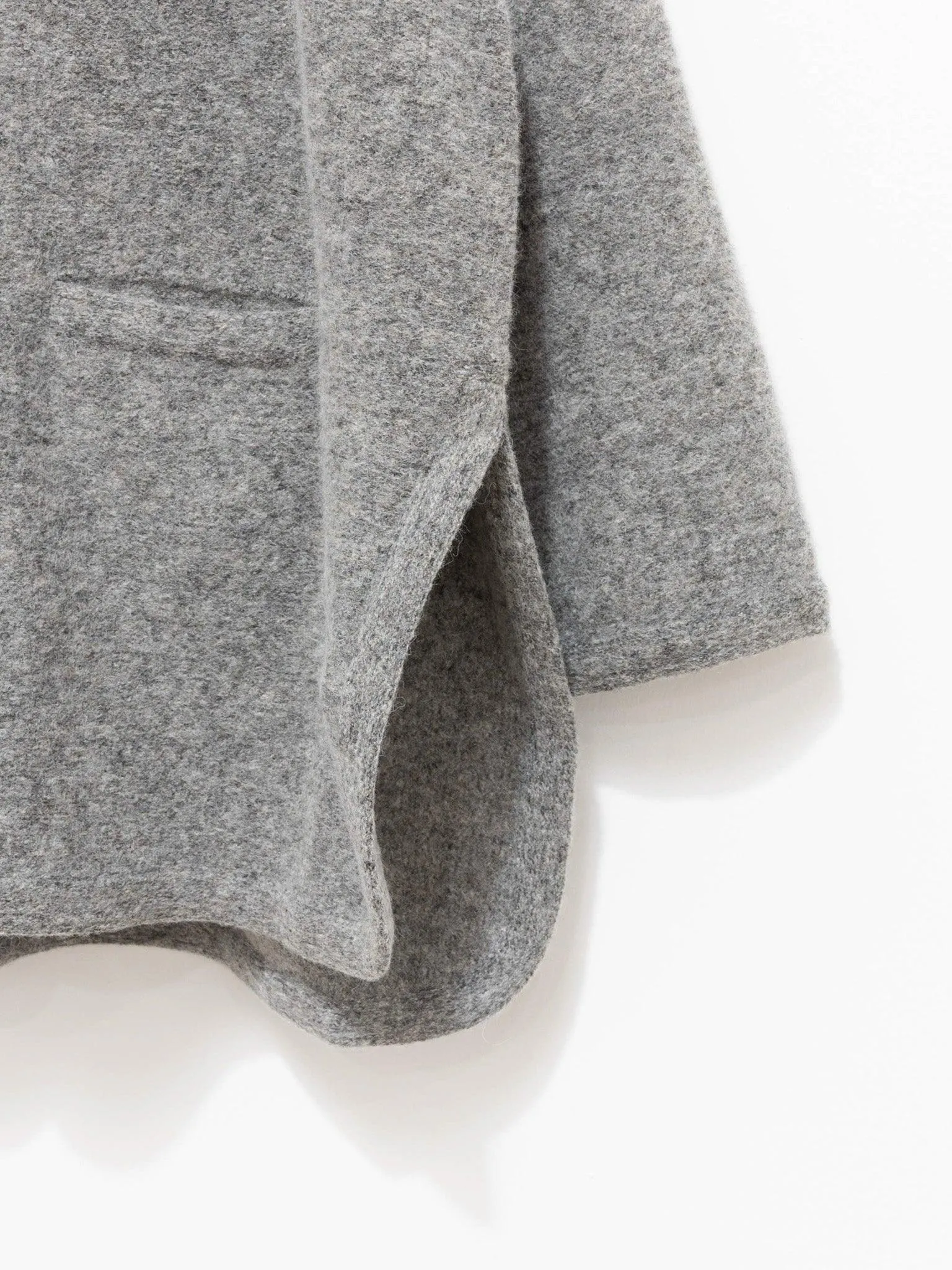 Felt Wool Knit Shawl Collar Coat - Gray