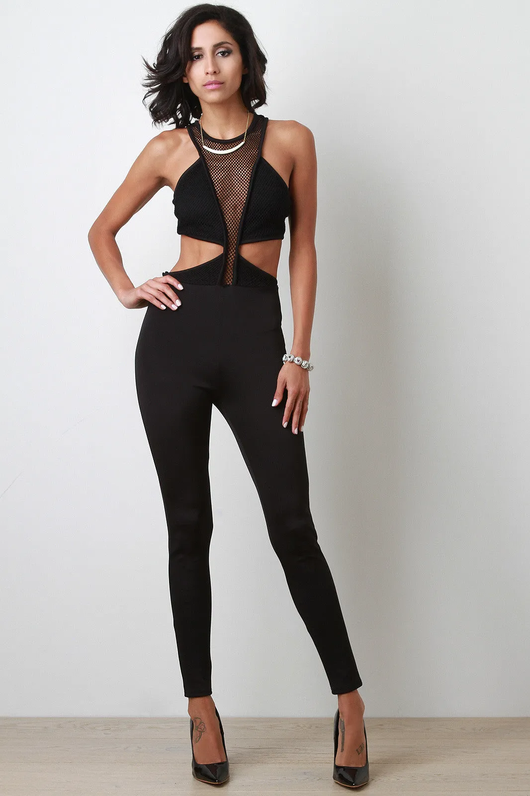 Fishnet Cutout Jumpsuit