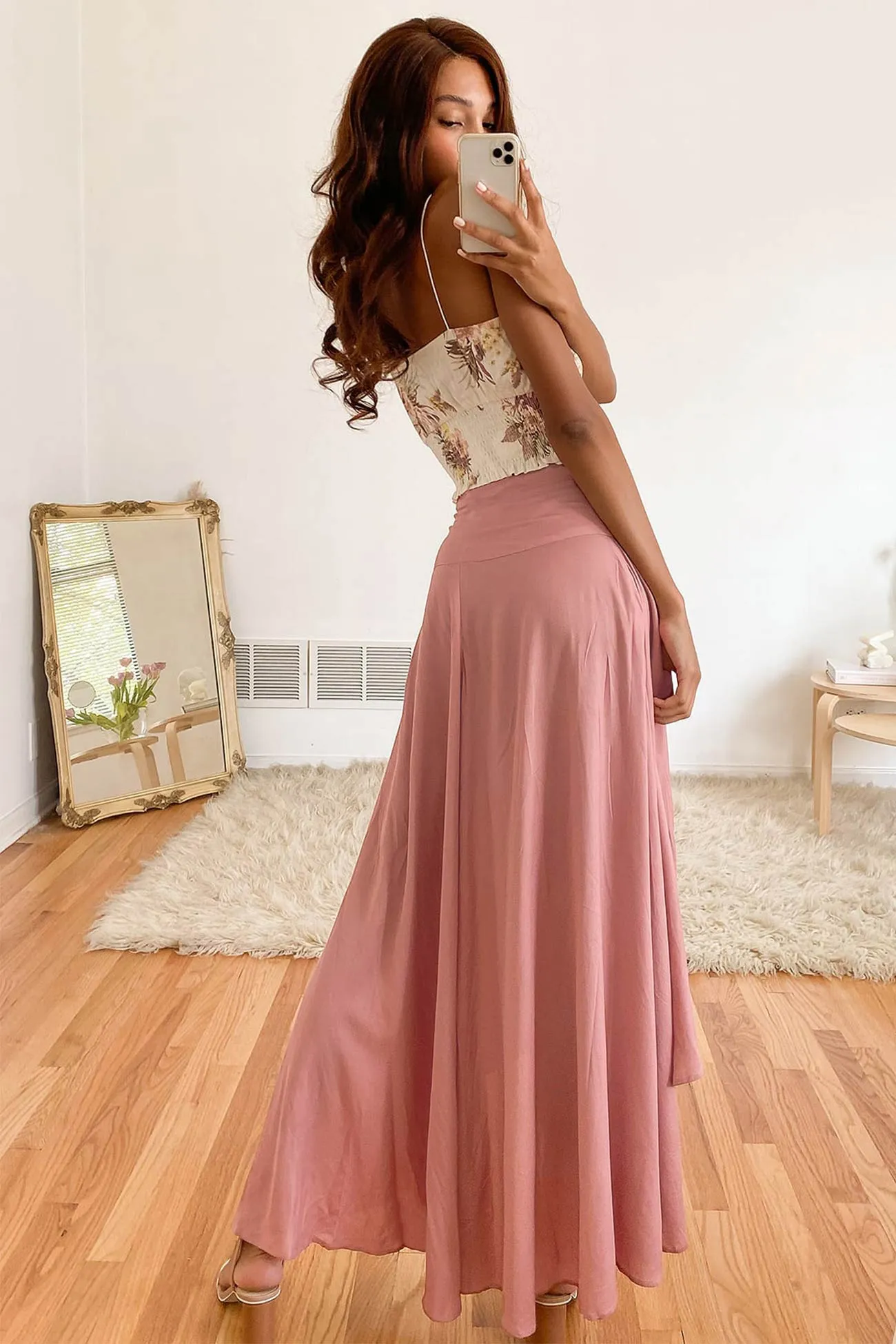Flounces Irregular Midi Skirt