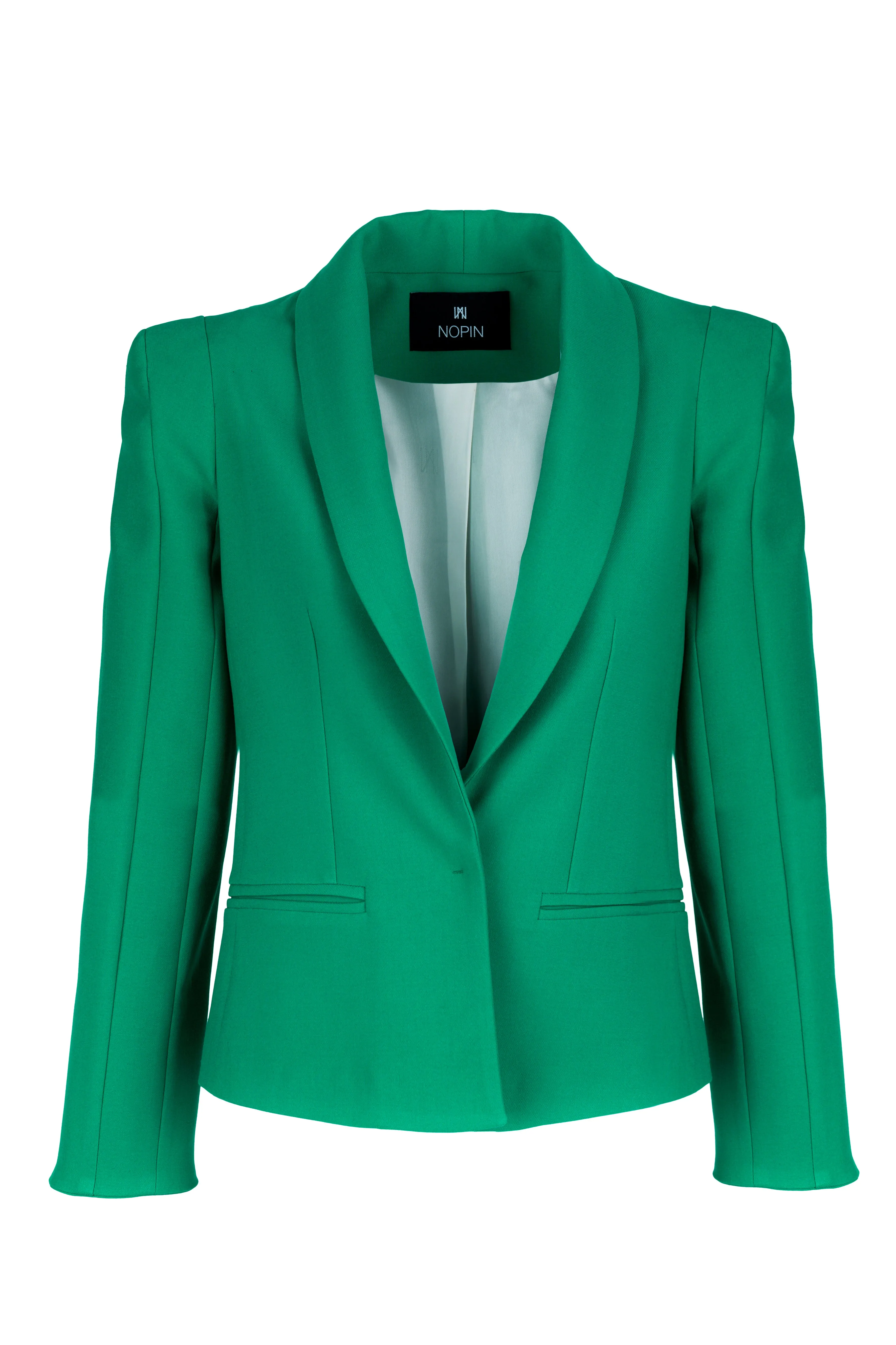 Green Blazer with Shoulder Pads