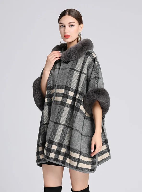 Hood Shawl Cloak Ladies Woolen Loose Coat Cardigan