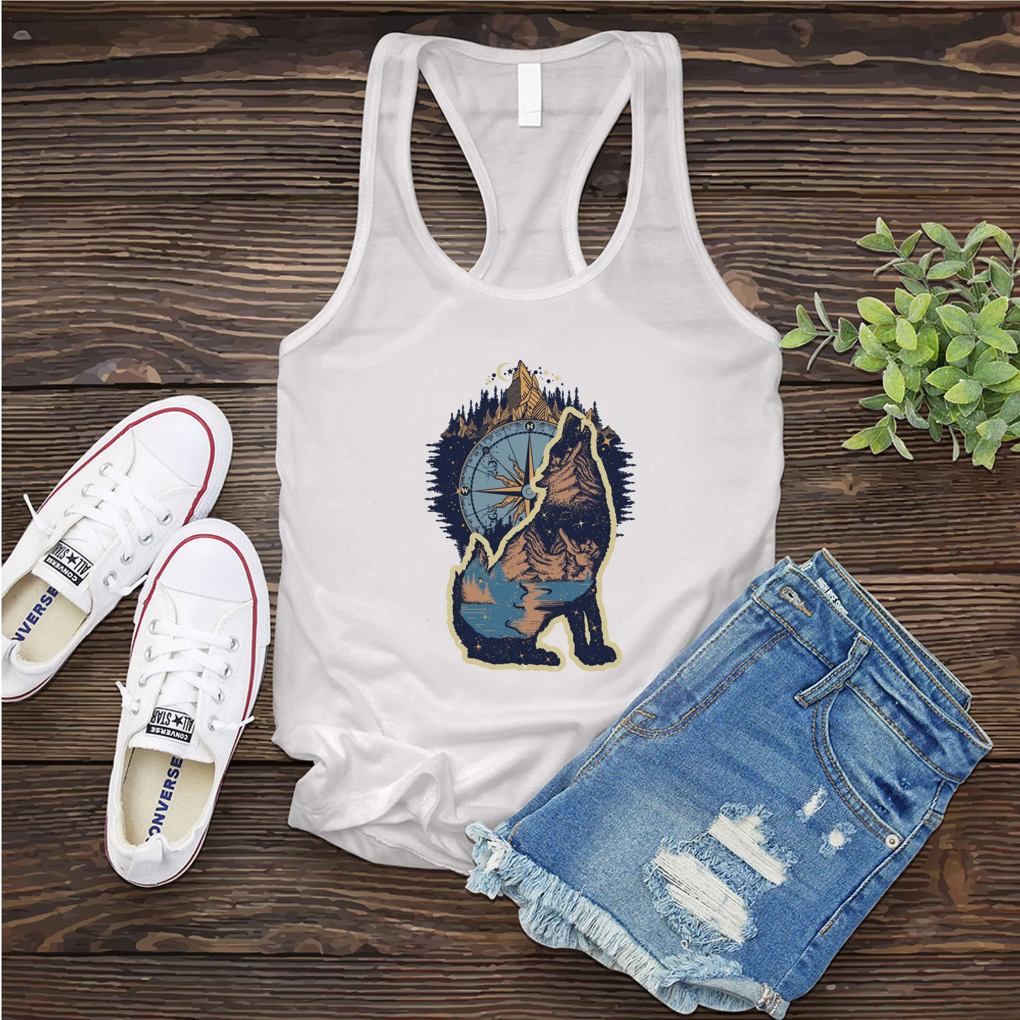Howling Wolf Compass Women's Tank Top