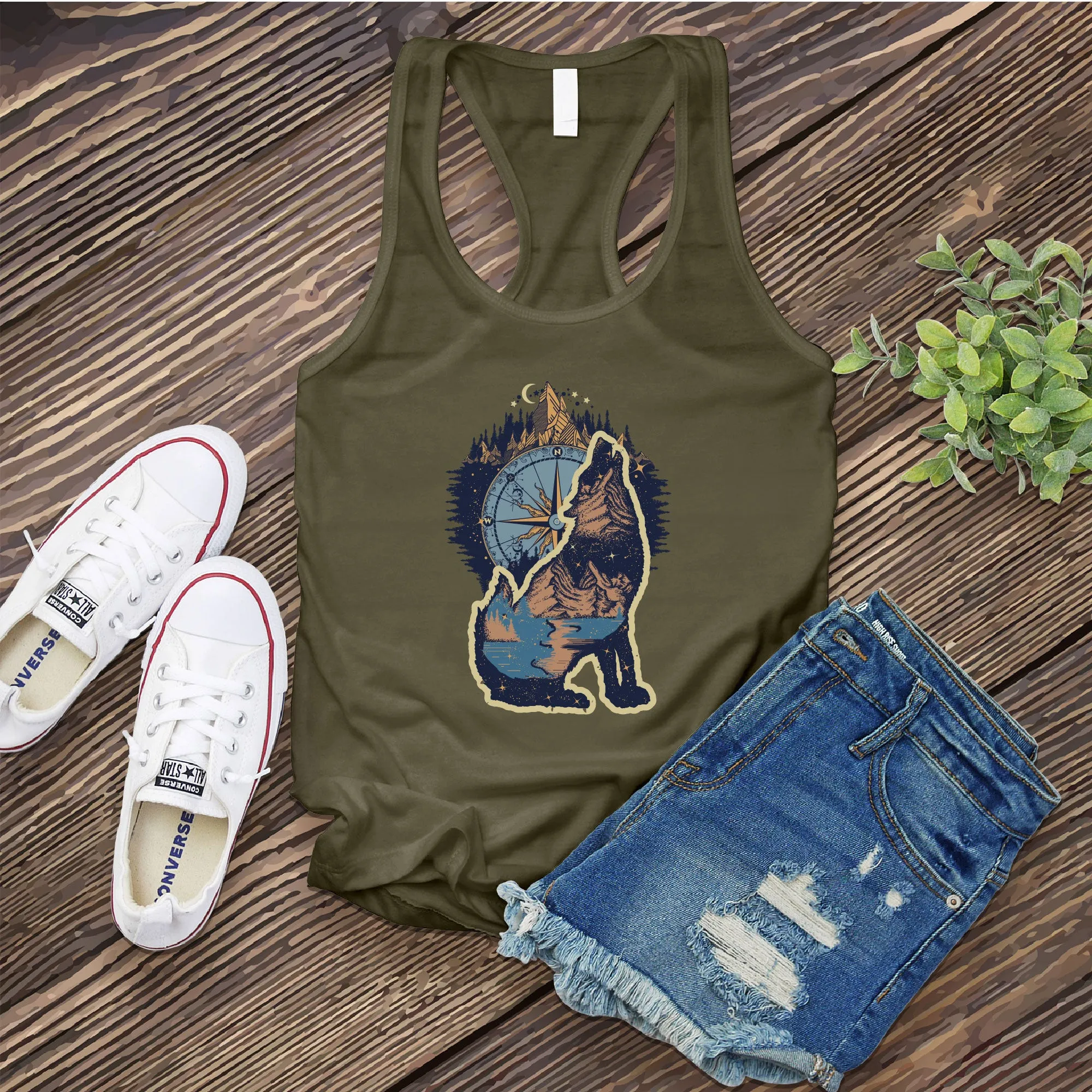 Howling Wolf Compass Women's Tank Top