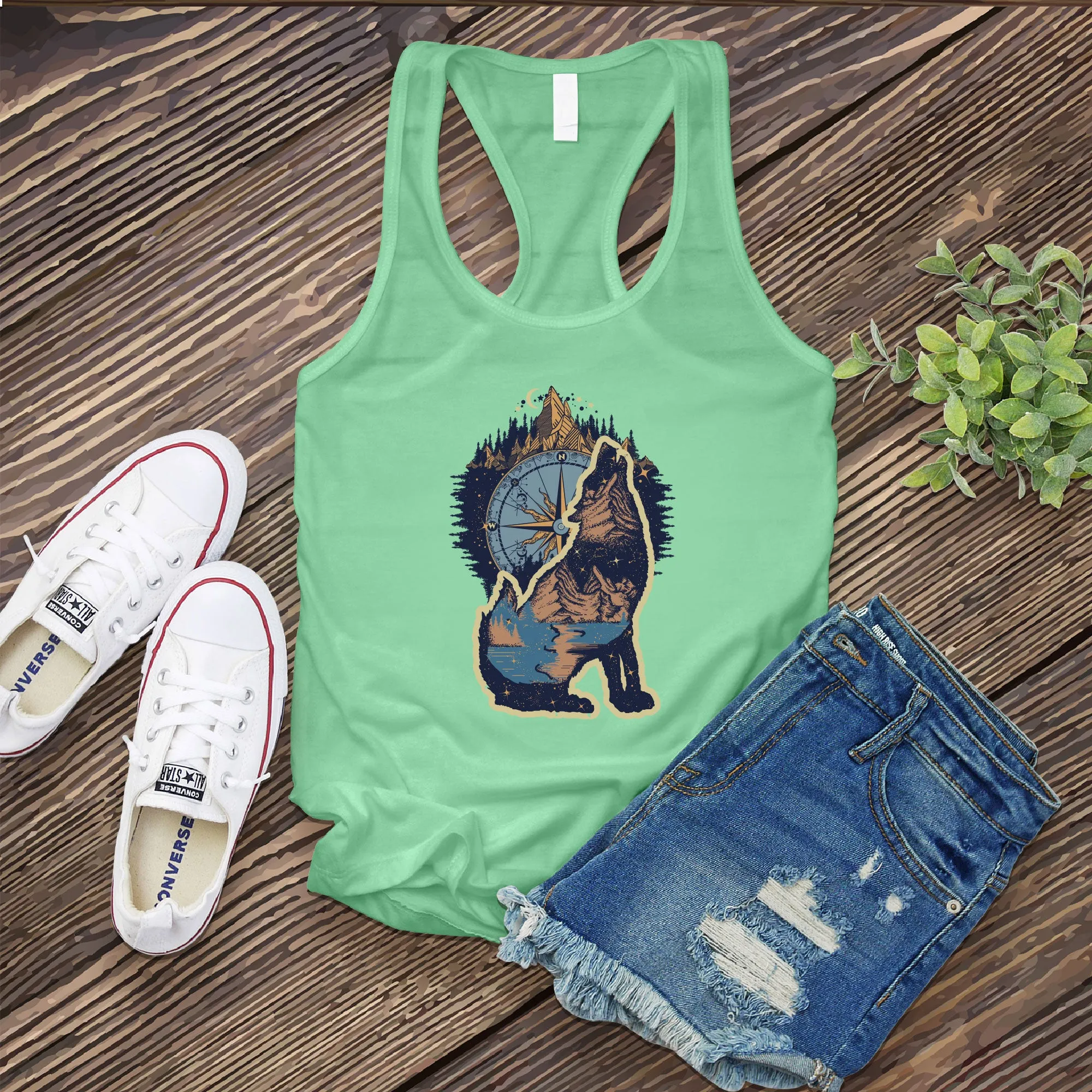 Howling Wolf Compass Women's Tank Top
