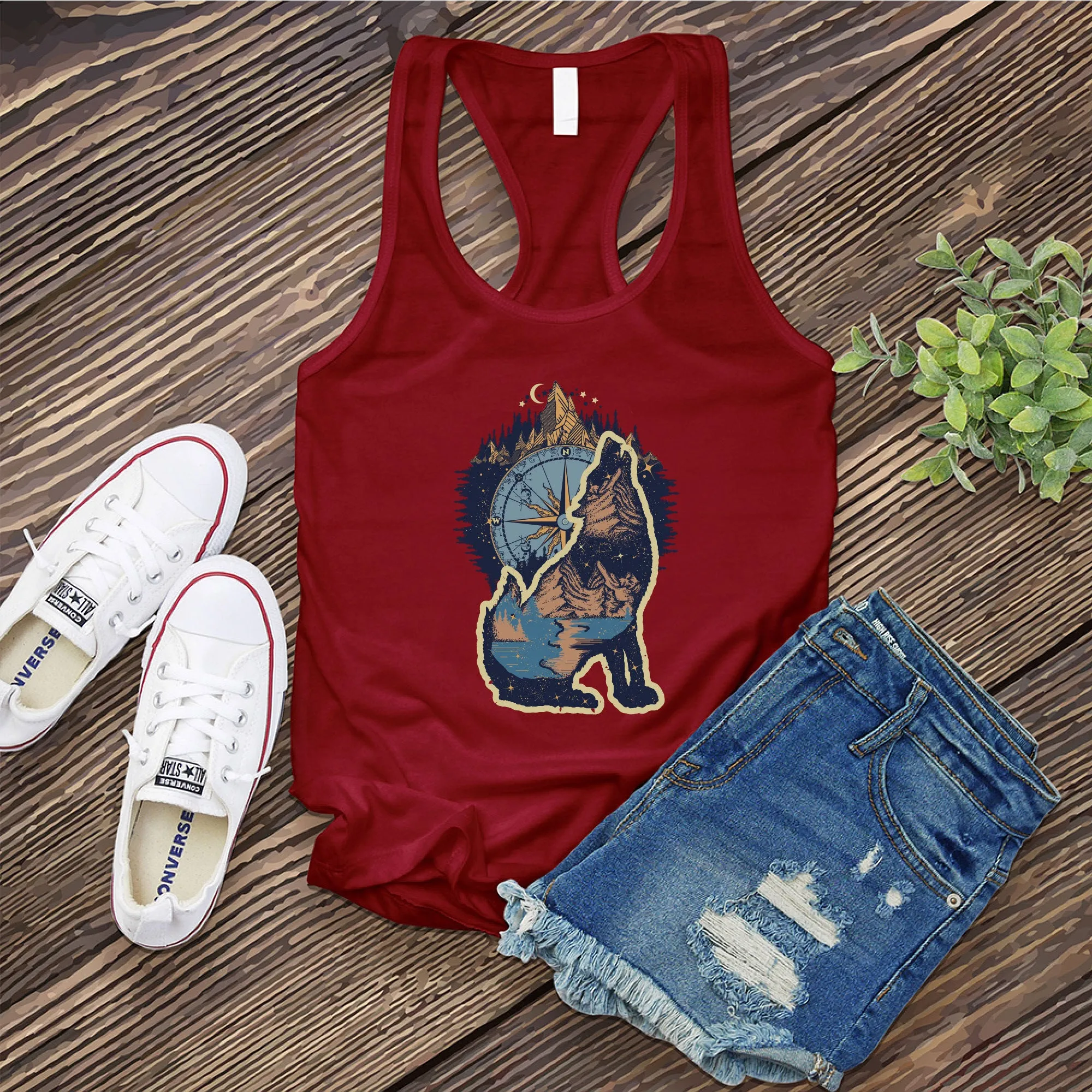 Howling Wolf Compass Women's Tank Top