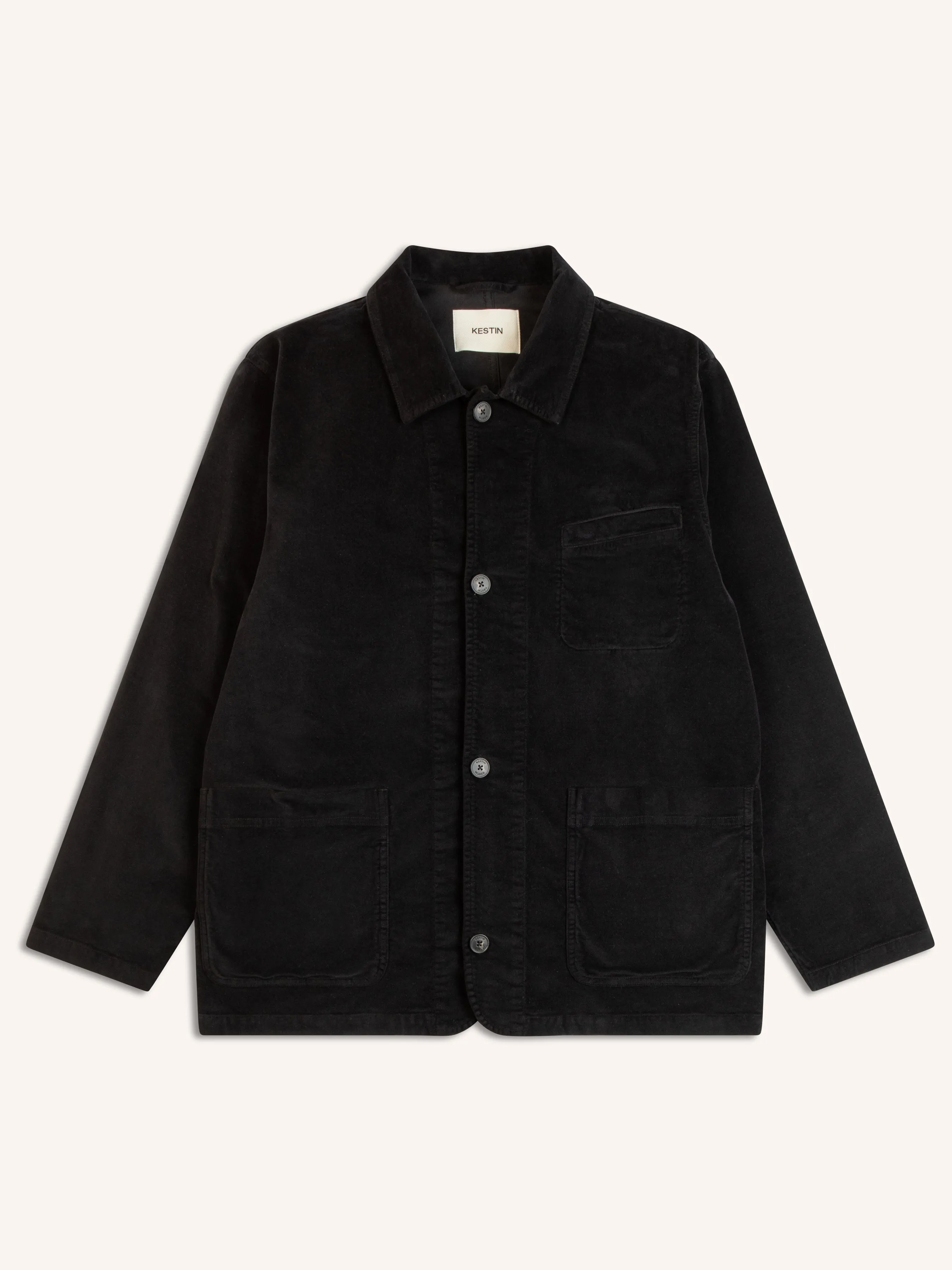 Huntly Jacket in Ink Black Moleskin