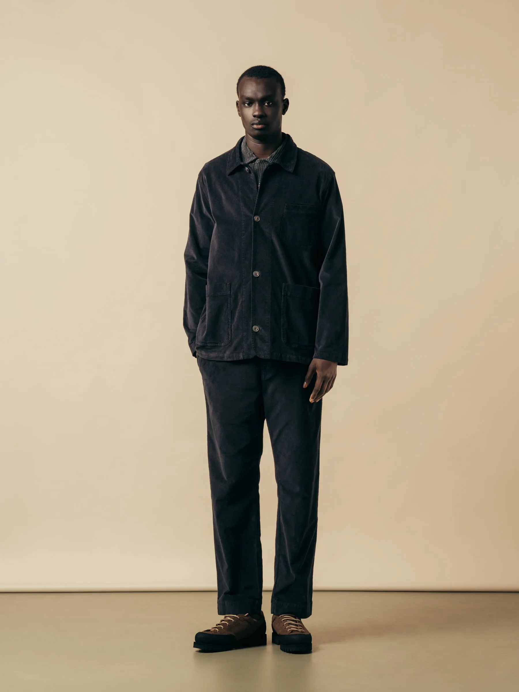 Huntly Jacket in Ink Black Moleskin