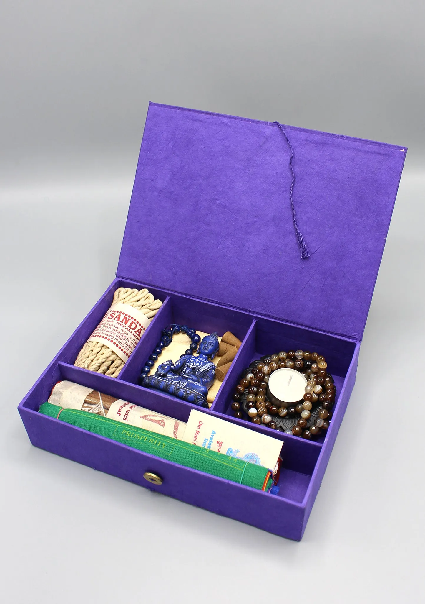 Incense, Statue, Prayer Flags Buddha Travel Altar Box
