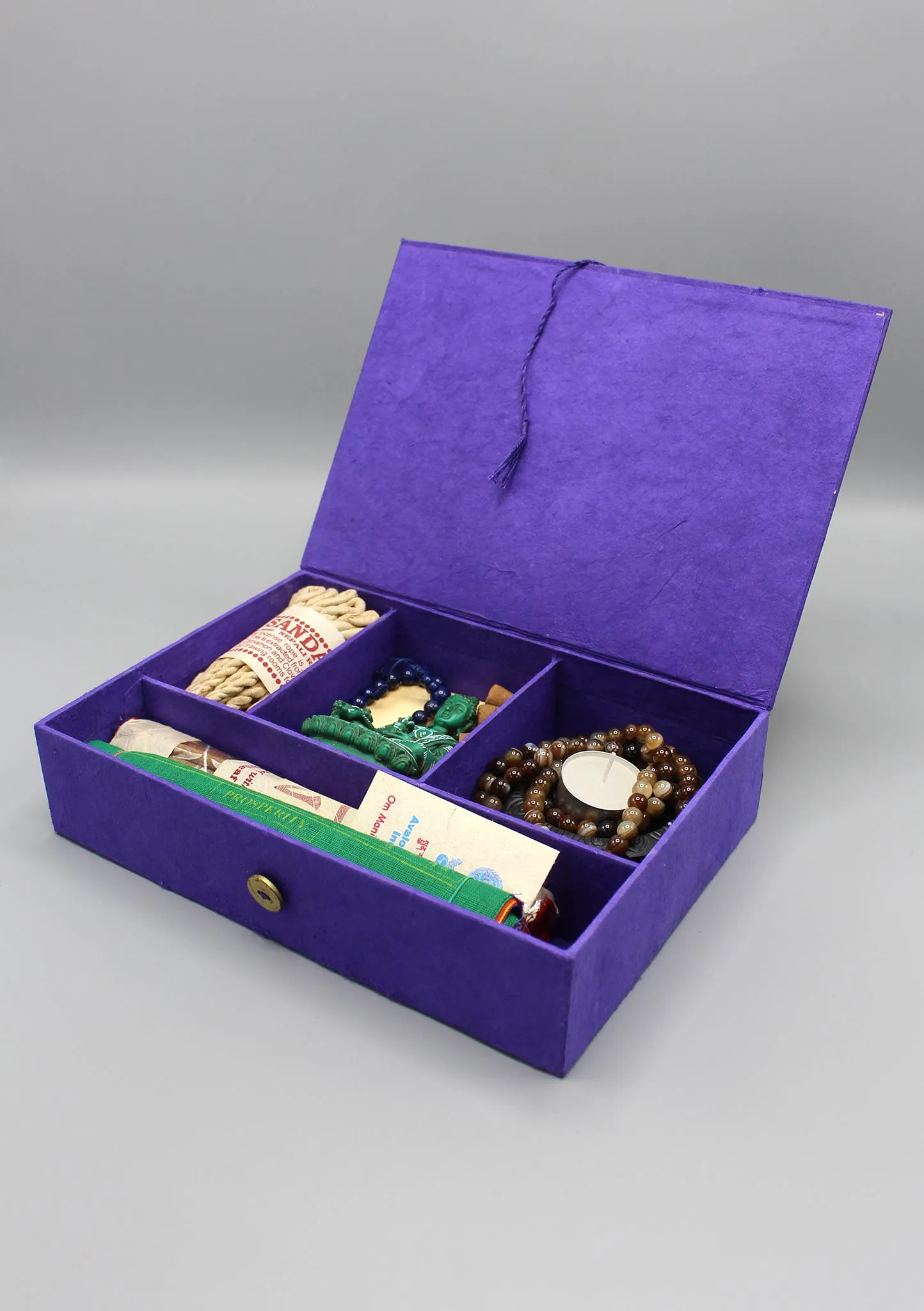 Incense, Statue, Prayer Flags Buddha Travel Altar Box