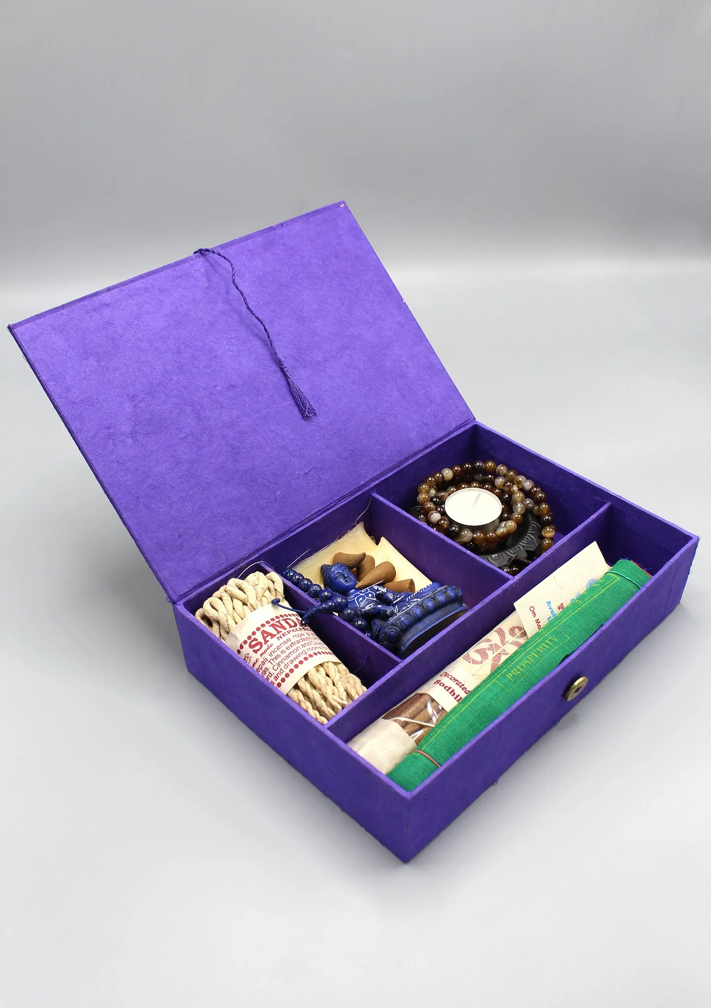 Incense, Statue, Prayer Flags Buddha Travel Altar Box