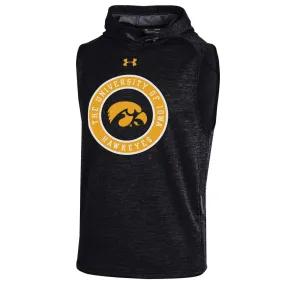 Iowa Hawkeyes Under Armour Gray "Threadborne" Sleeveless Hoodie Pullover