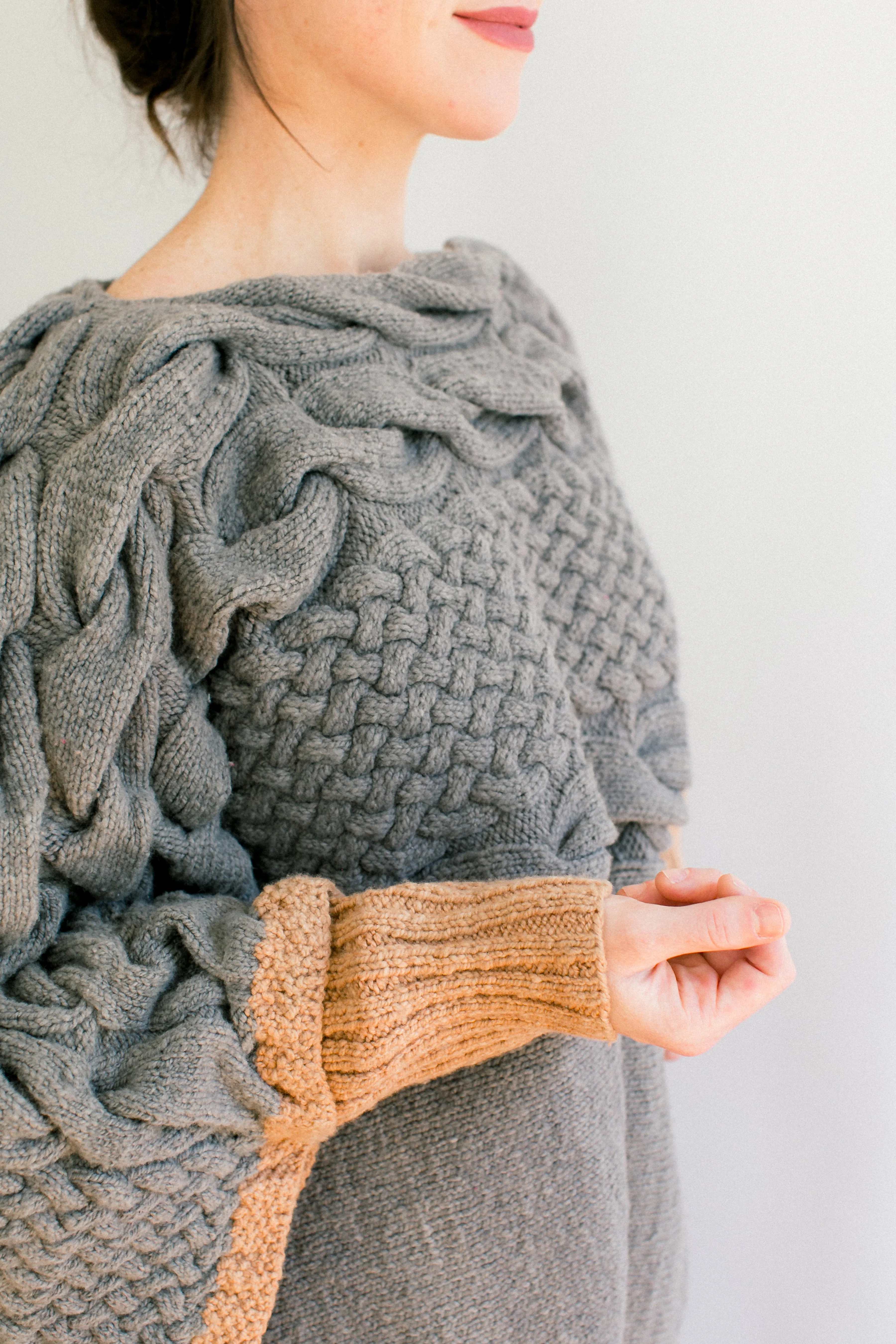 Jacqueline Poncho Two Tone in Organic Merino