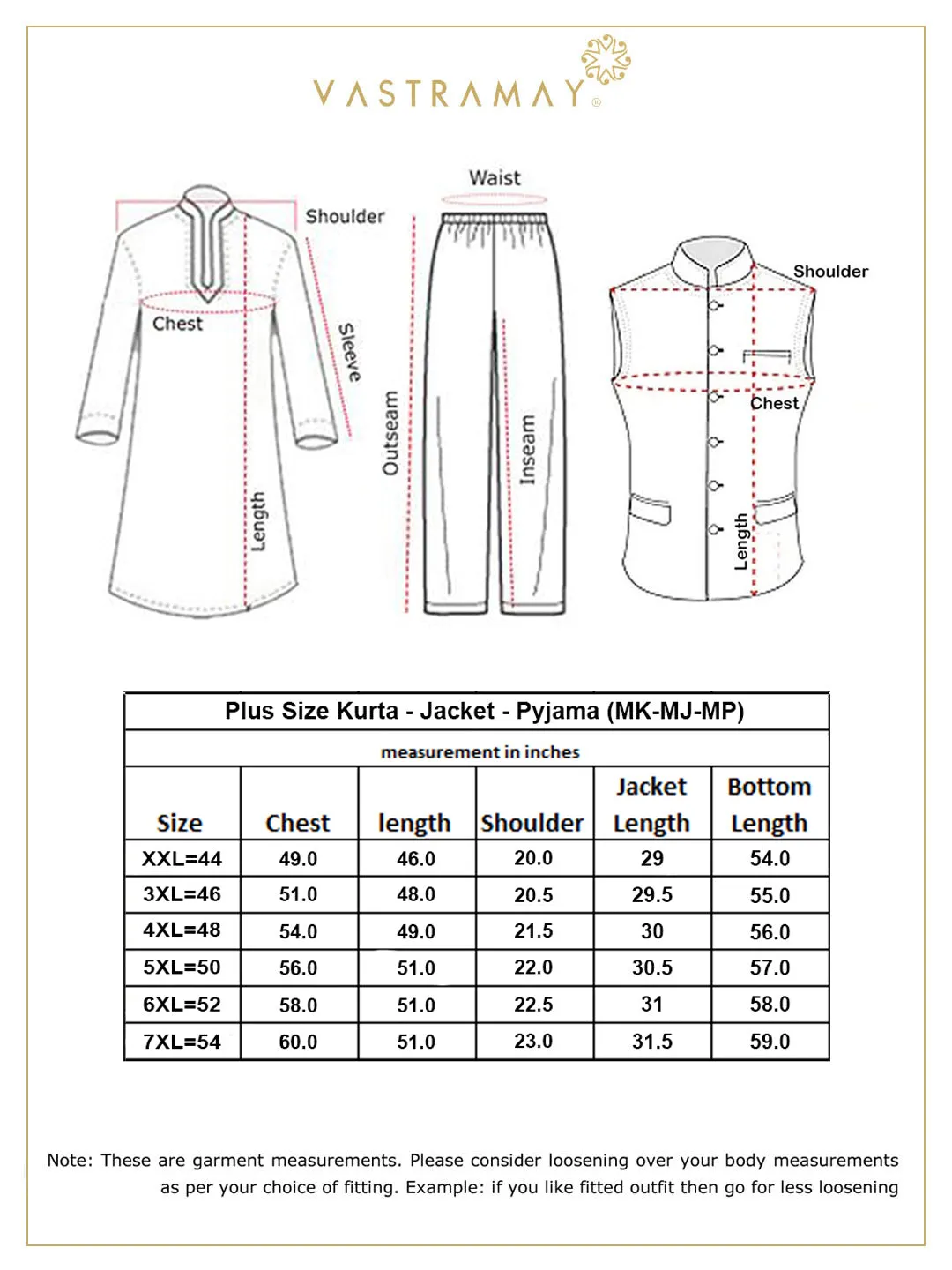 Jashvi Men's Plus Size Fawn and Coffee Brown Cotton Blend Jacket Kurta Pyjama Set