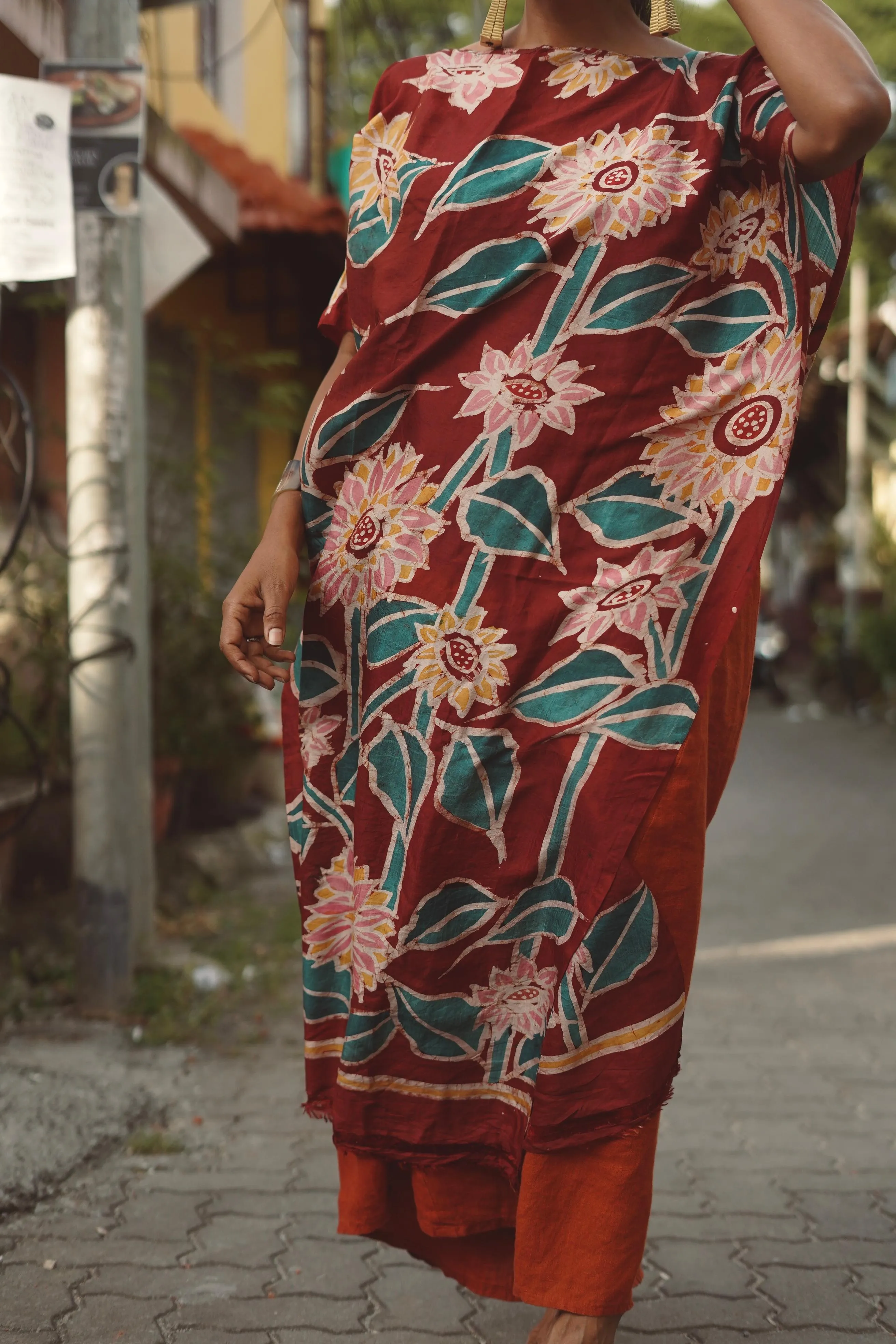 Java Silk Batik Poncho : One Of A Kind