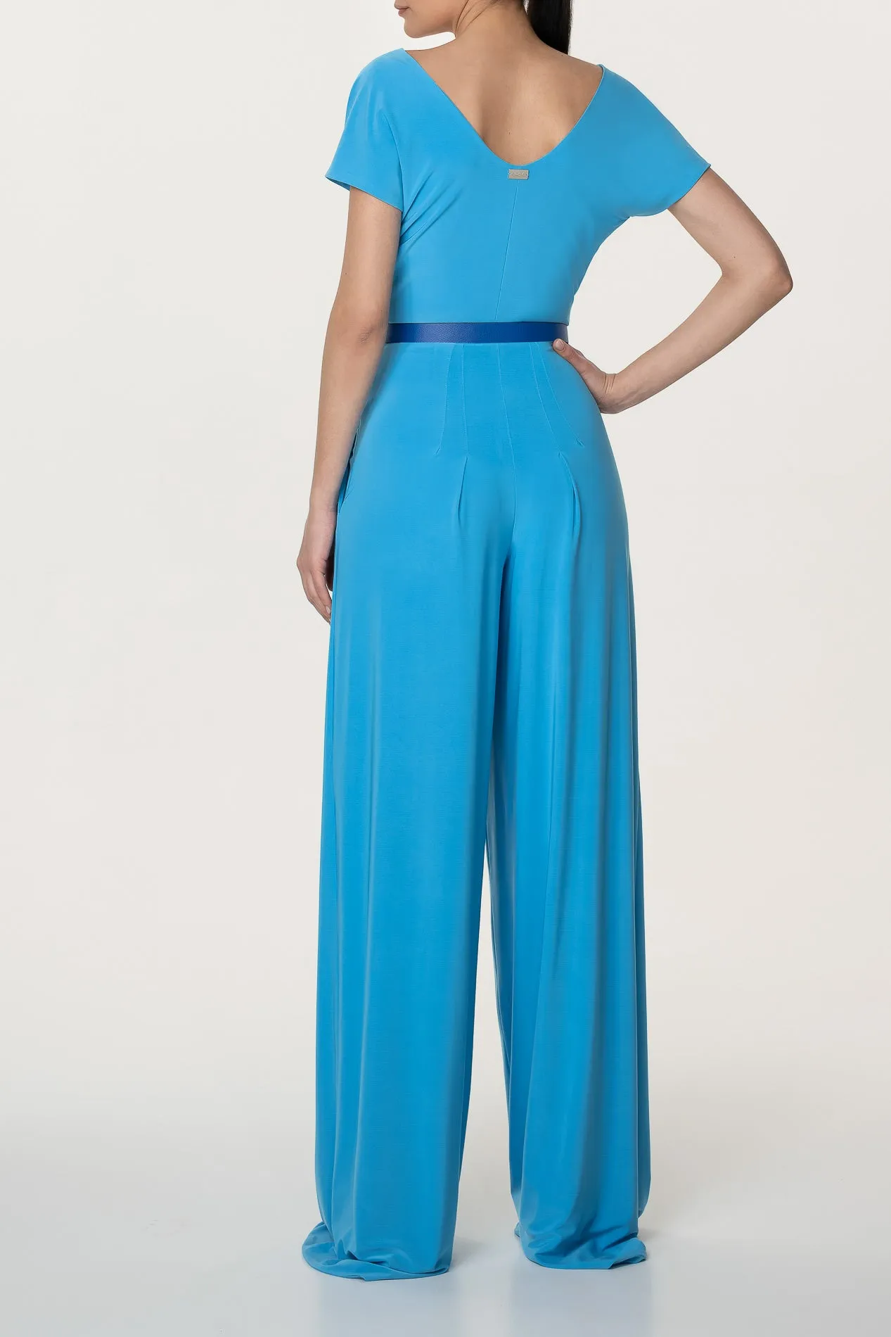 Joan Azure Jersey Jumpsuit