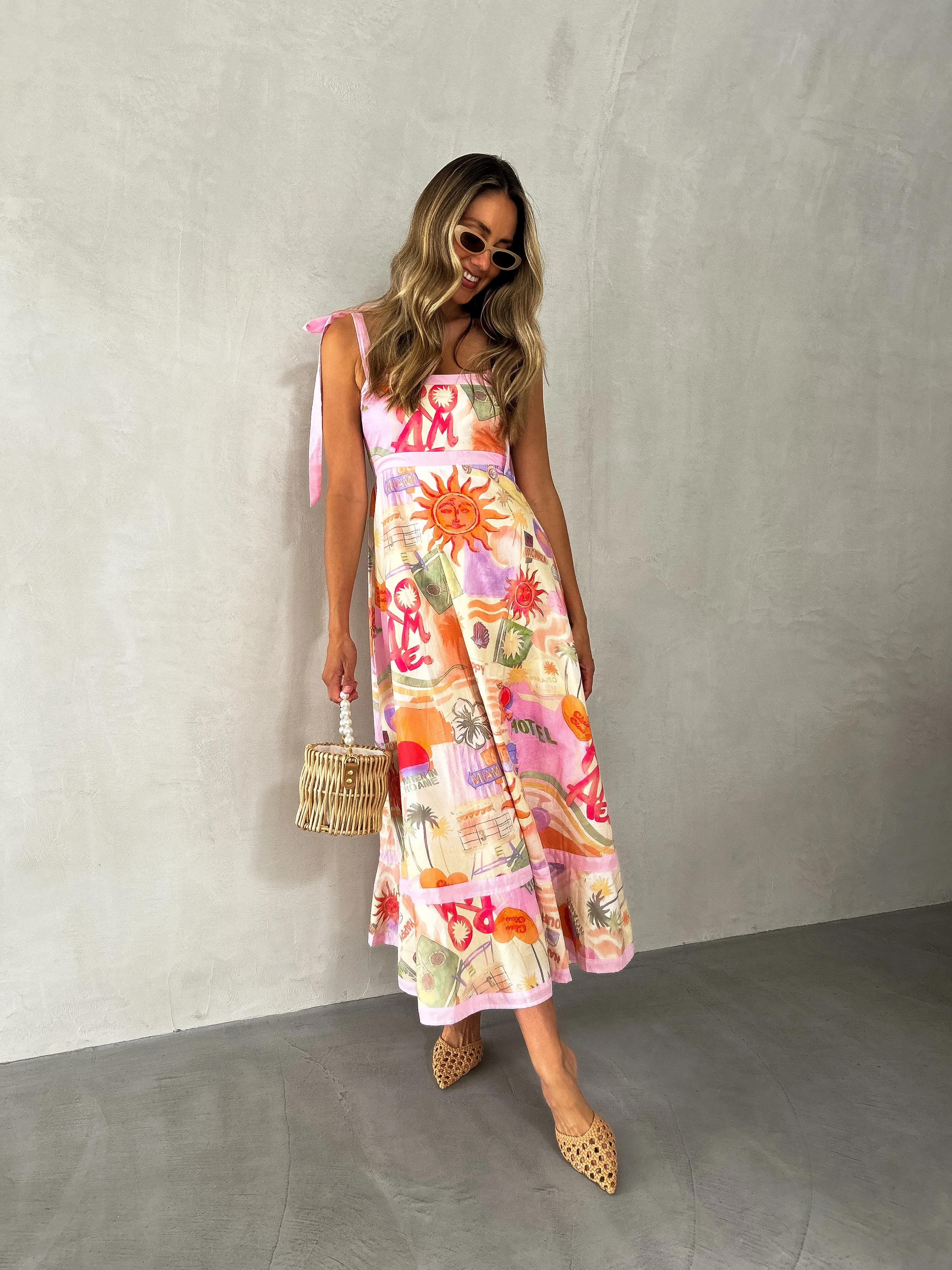 JOSIE Midi Dress - Hotel California Print