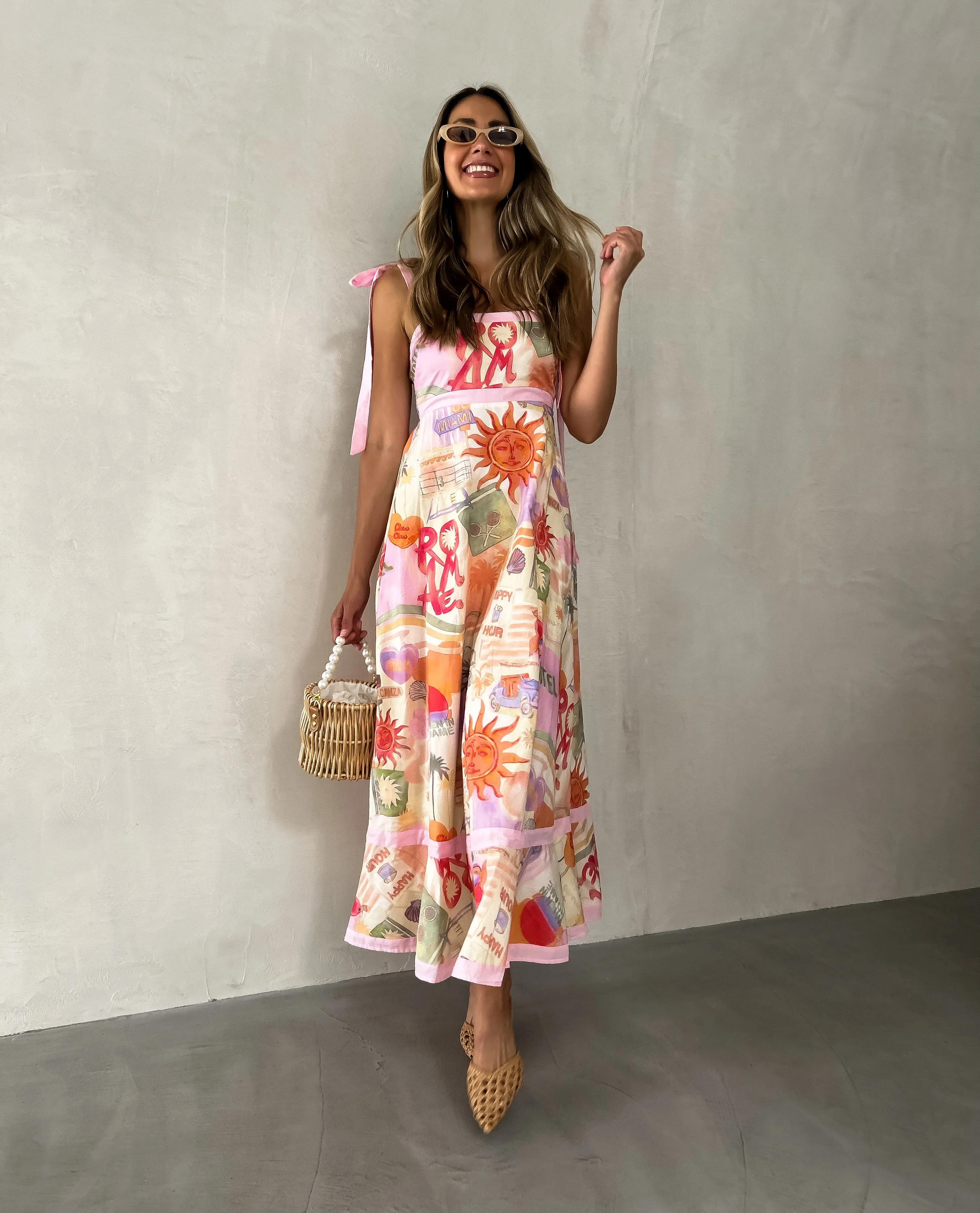 JOSIE Midi Dress - Hotel California Print