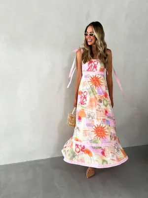 JOSIE Midi Dress - Hotel California Print